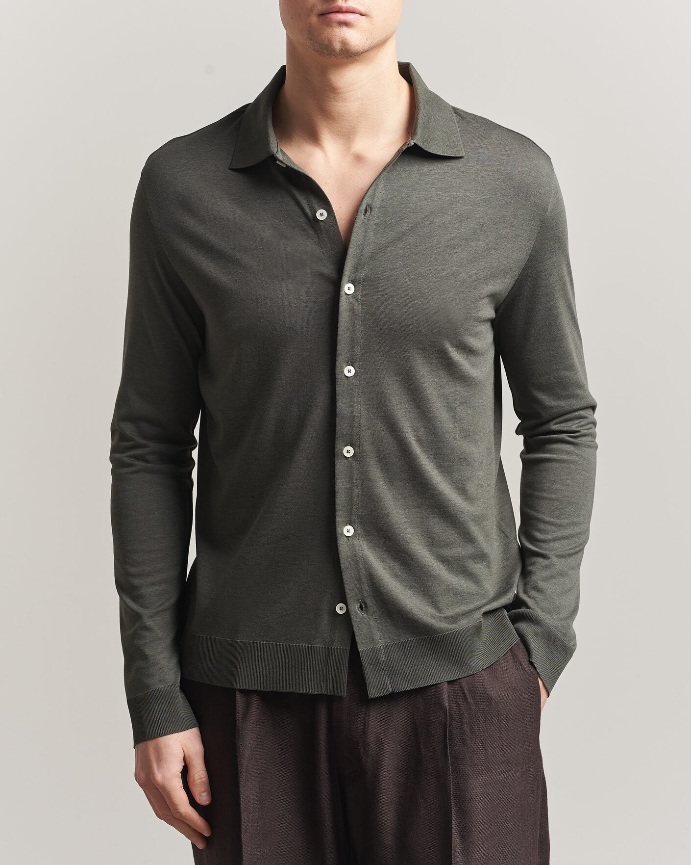 Herren | Hemden | Altea | Jersey Knit Shirt Olive
