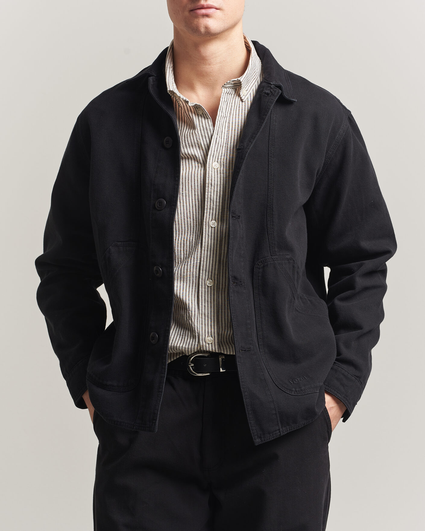 Herren | Hemden | Forét | Berry Canvas Overshirt Black