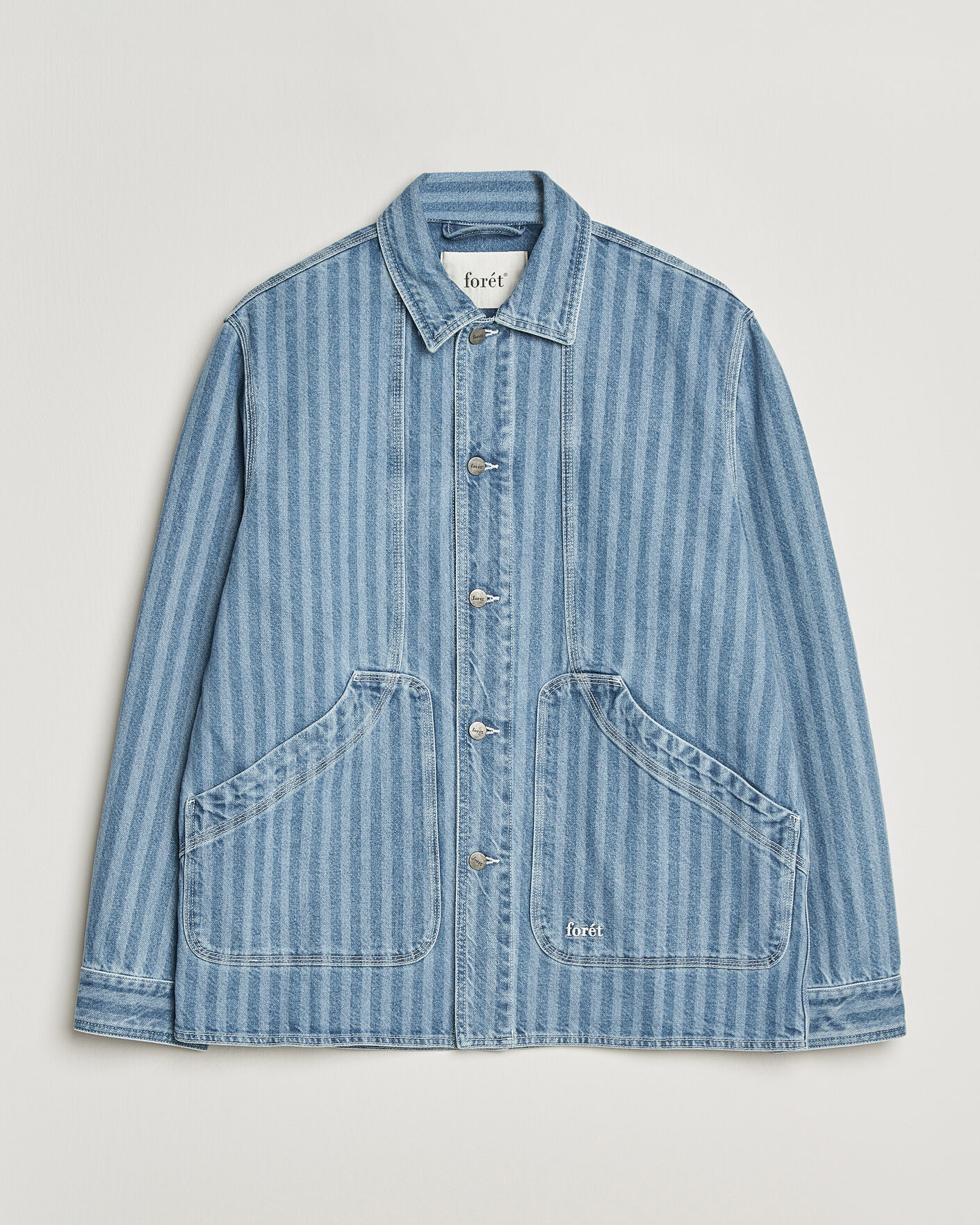 Herren | Hemden | Forét | Berry Denim Overshirt Striped Denim