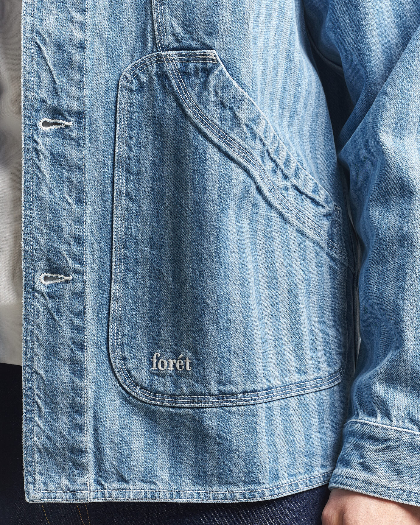 Herren | Hemden | Forét | Berry Denim Overshirt Striped Denim