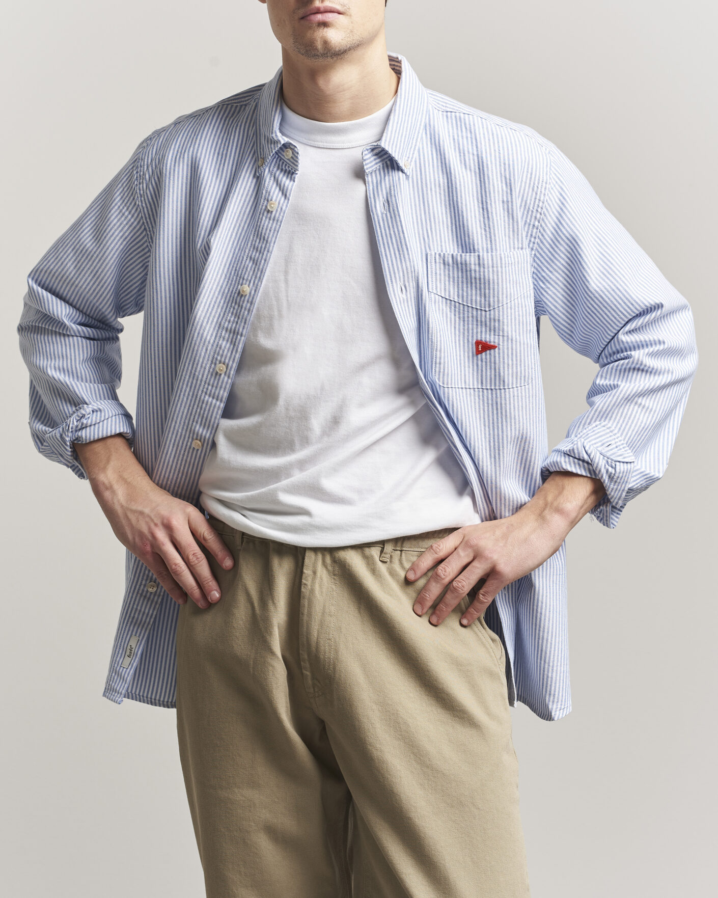 Herren | Hemden | Forét | Flag Regular Fit Pocket Oxford Shirt Blue Stripe