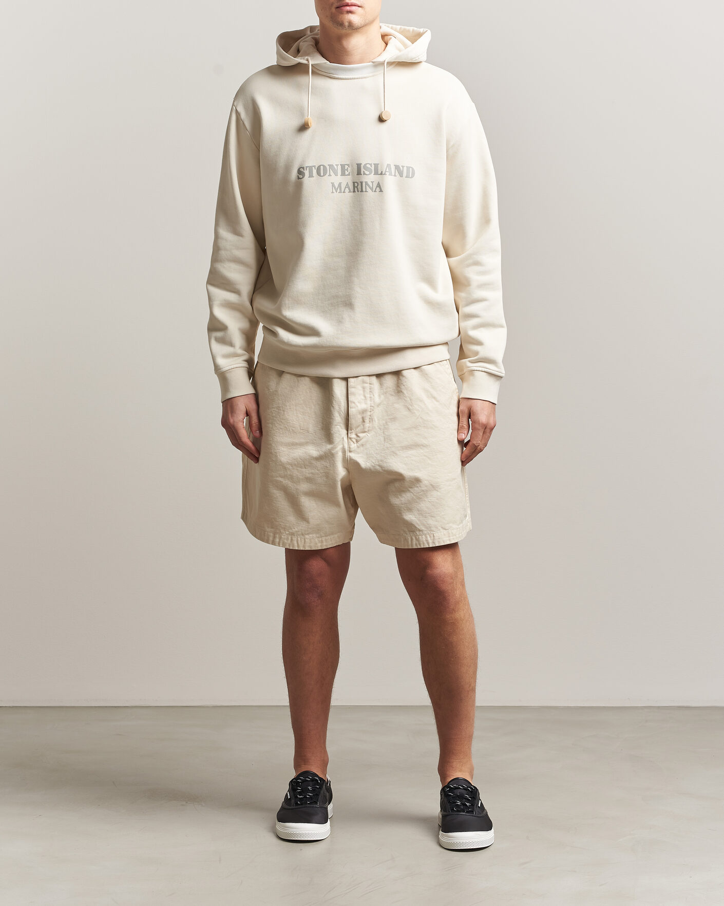 Herren | Pullover | Stone Island | Marina Cotton Fleece Hood Ivory