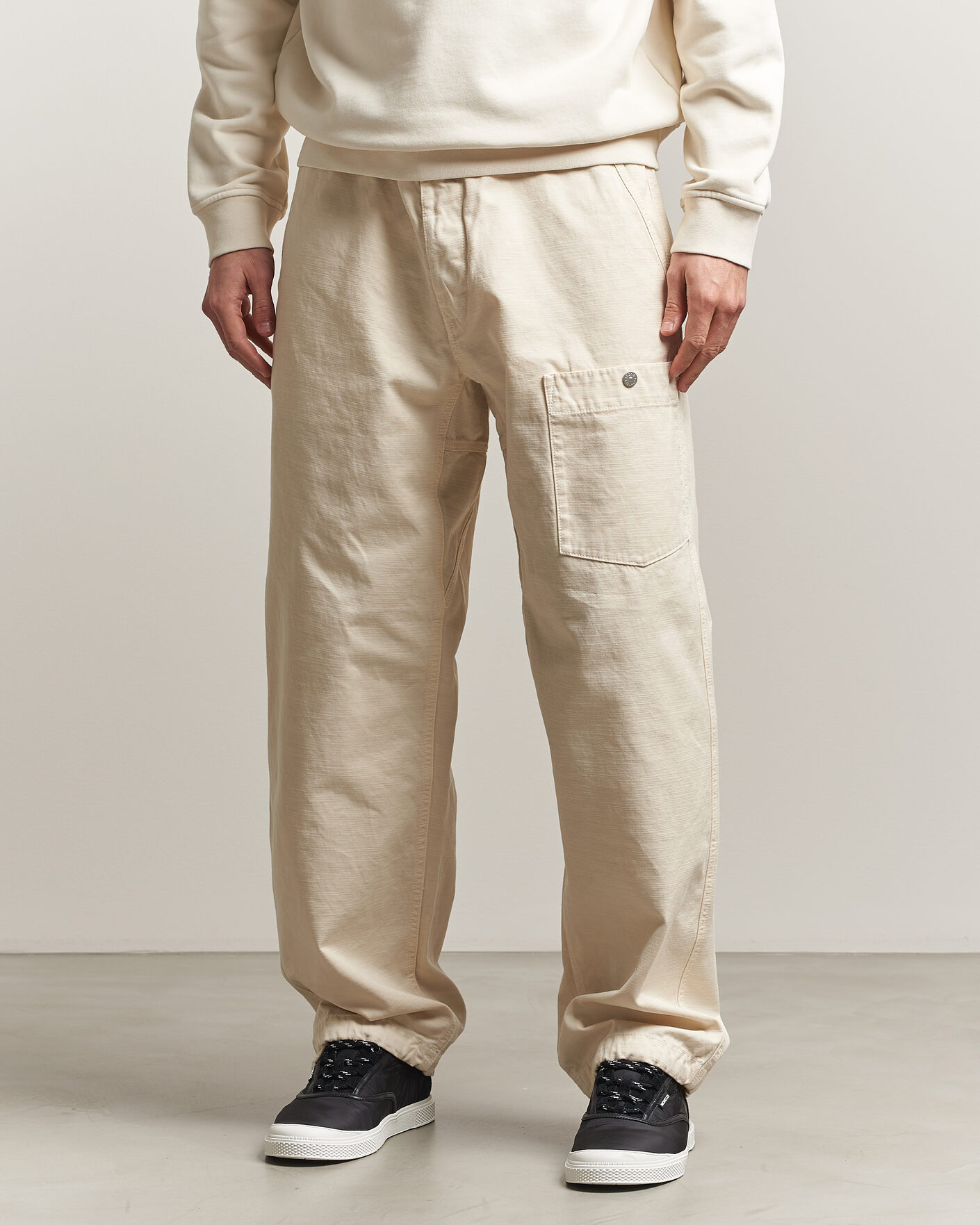 Herren | Hosen | Stone Island | Marina Cotton Twill Trousers Ivory
