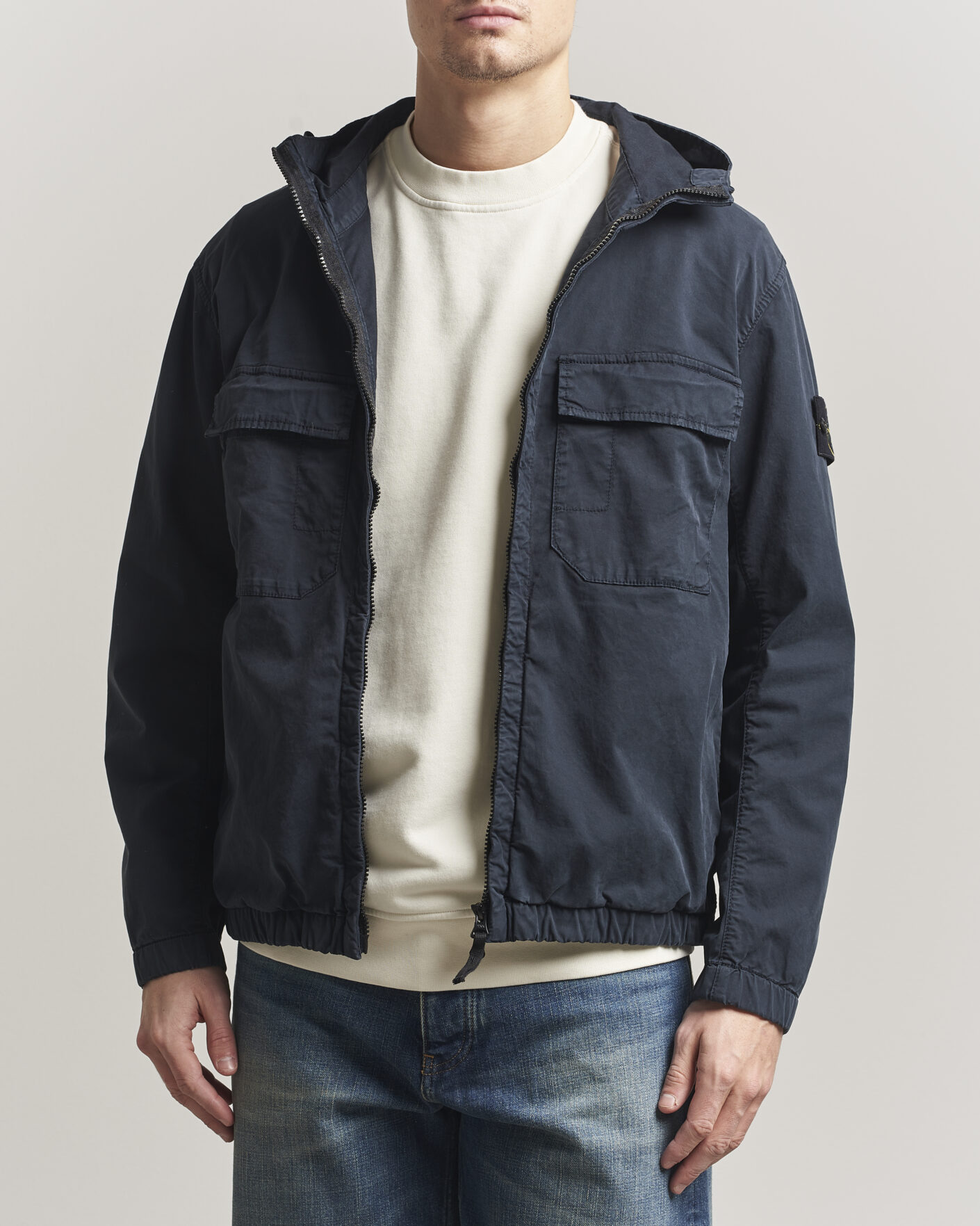 Herren | Jacken | Stone Island | Stretch Cotton Twill Hood Jacket Navy