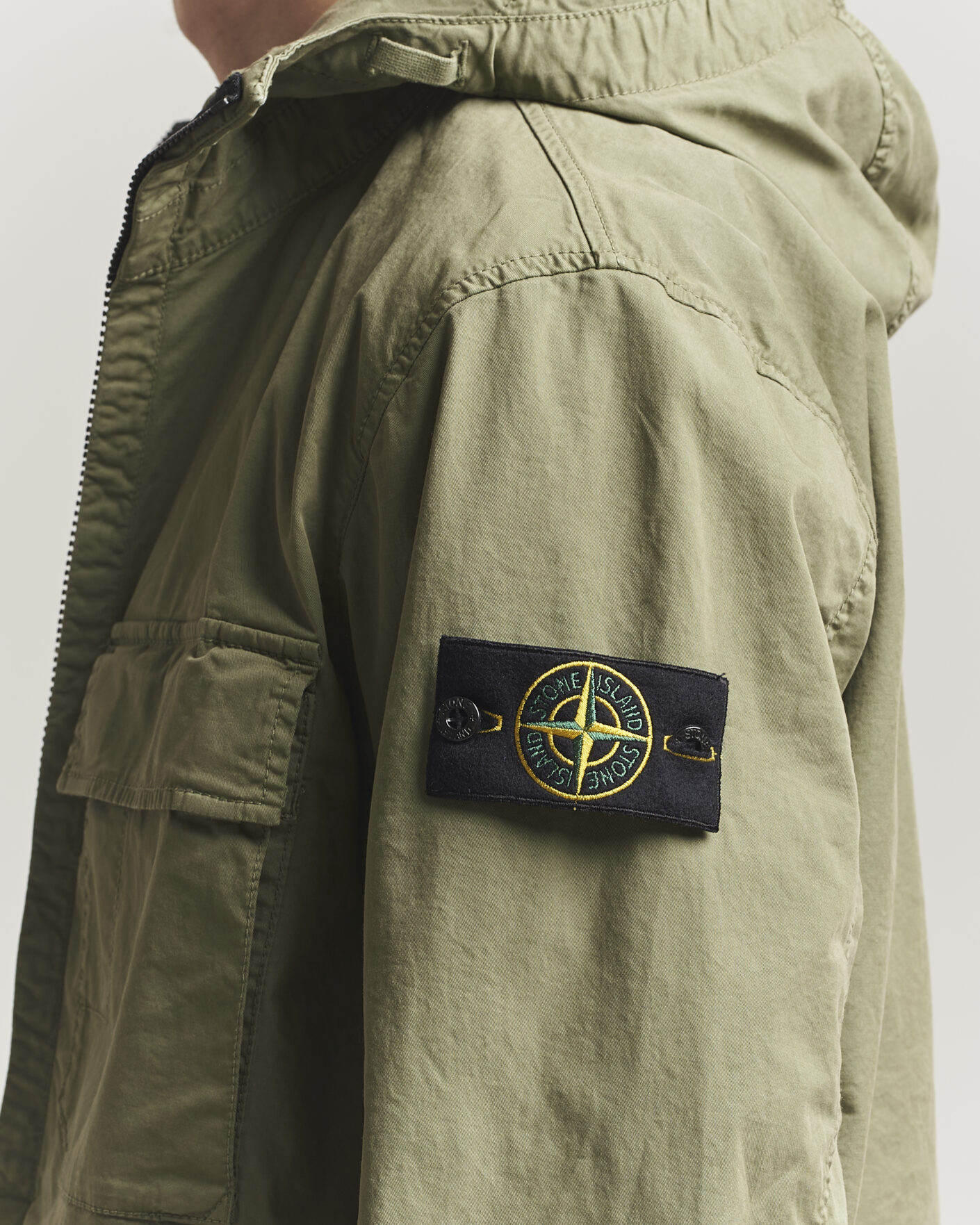 Herren | Jacken | Stone Island | Stretch Cotton Twill Hood Jacket Military Green