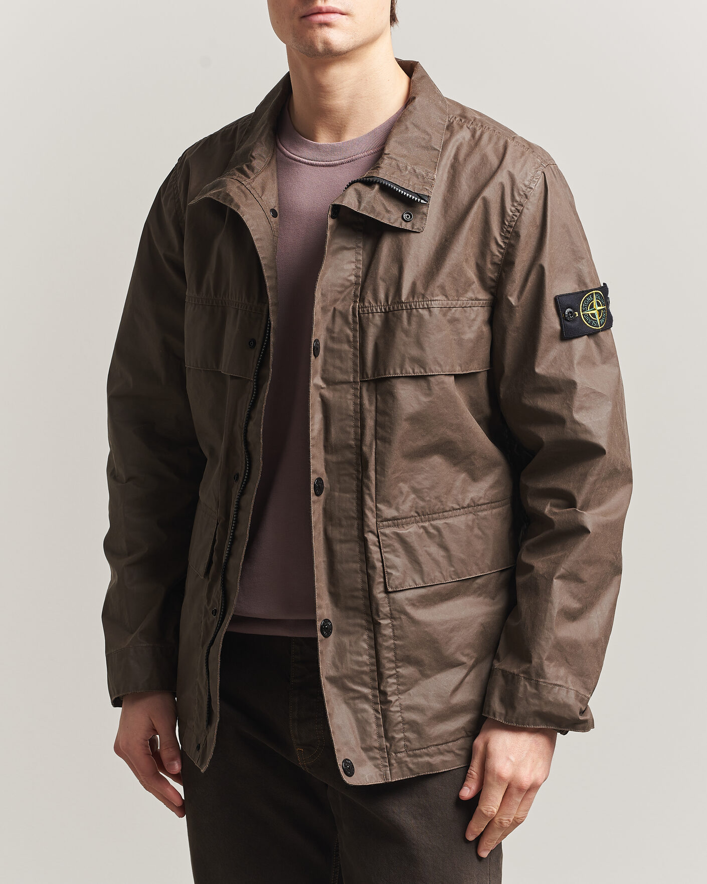 Herren | Jacken | Stone Island | Waxed Pigment Cotton Tela Field Jacket Umber