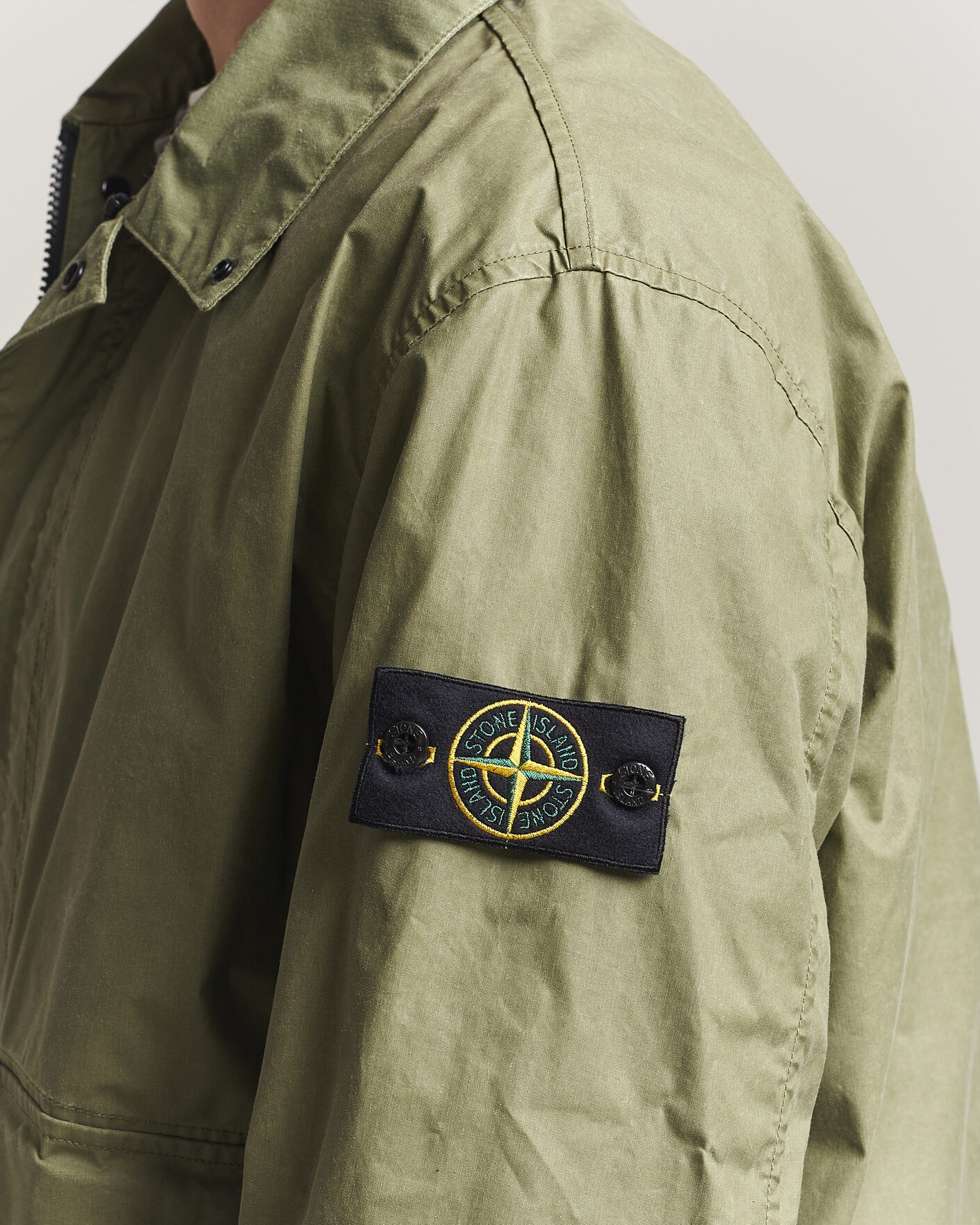 Herren | Jacken | Stone Island | Waxed Pigment Cotton Tela Coach Jacket Military Green