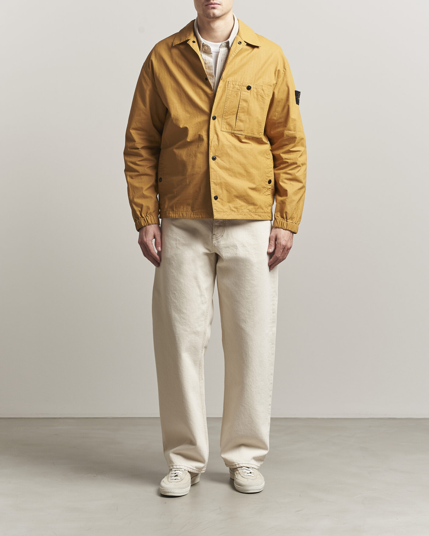 Herren | Jacken | Stone Island | Double Coated Cotton Ripstop Overshirt Mustard