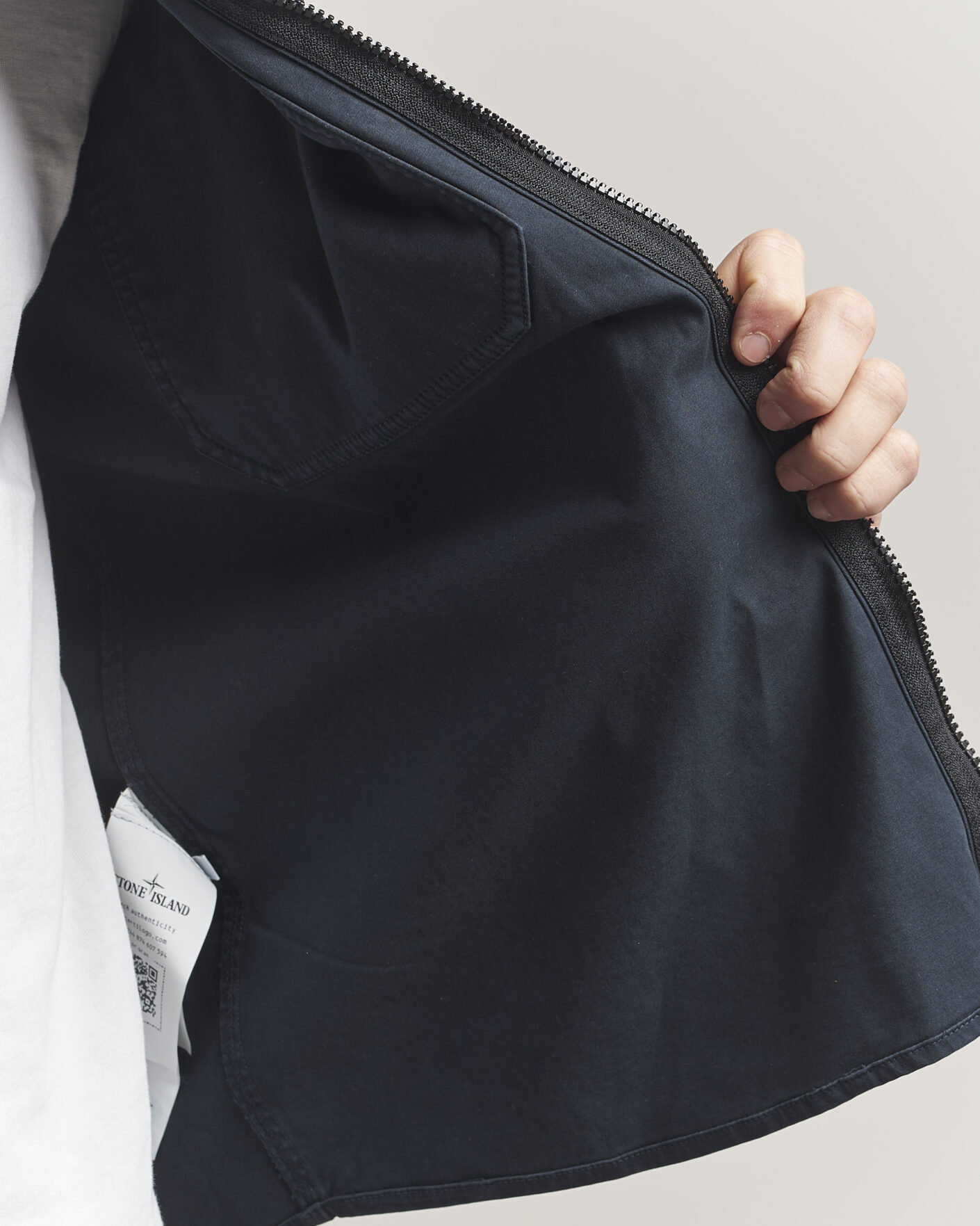 Herren | Hemden | Stone Island | Cotton Stretch Zip Overshirt Navy