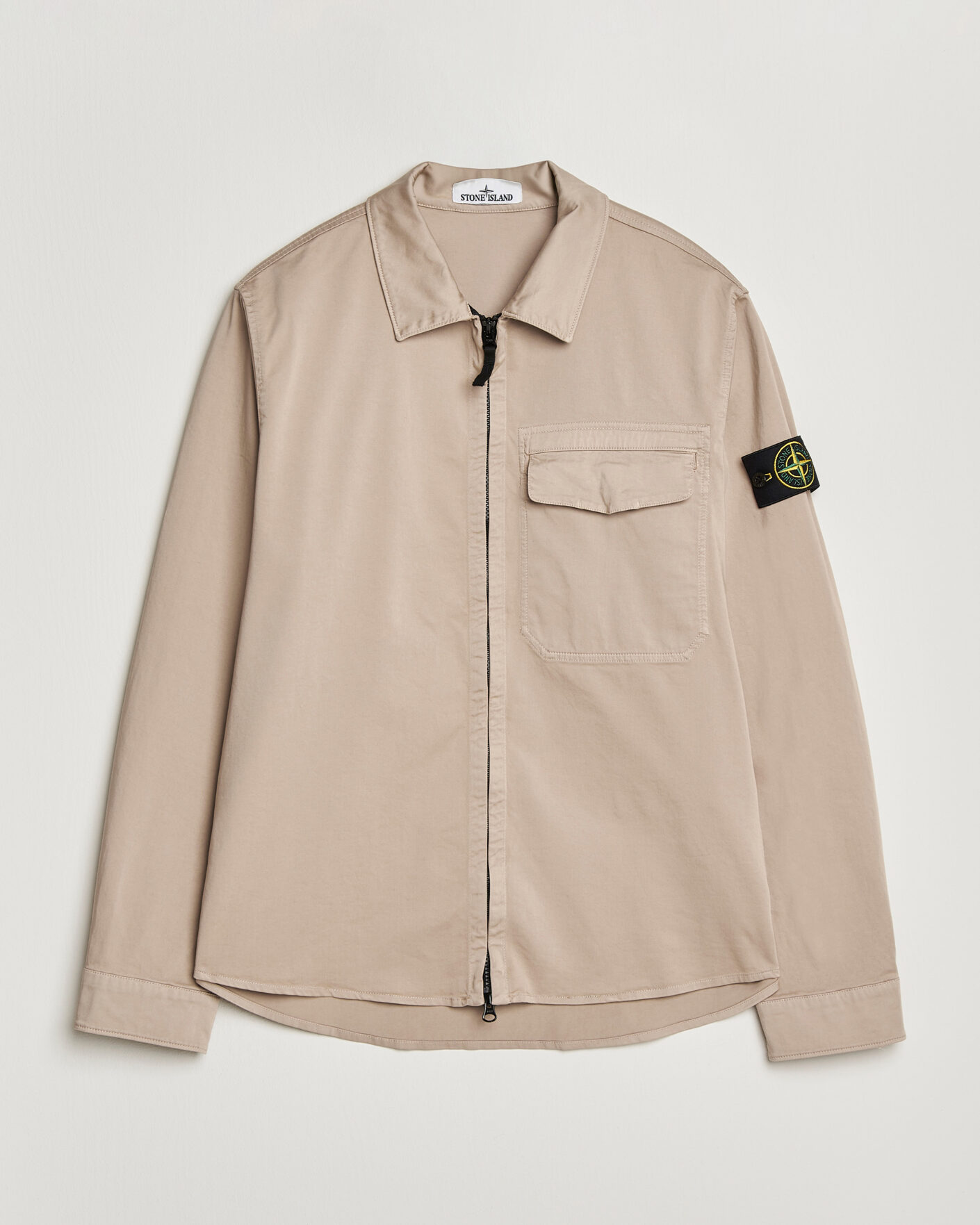 Herren | Hemden | Stone Island | Cotton Stretch Zip Overshirt Desert
