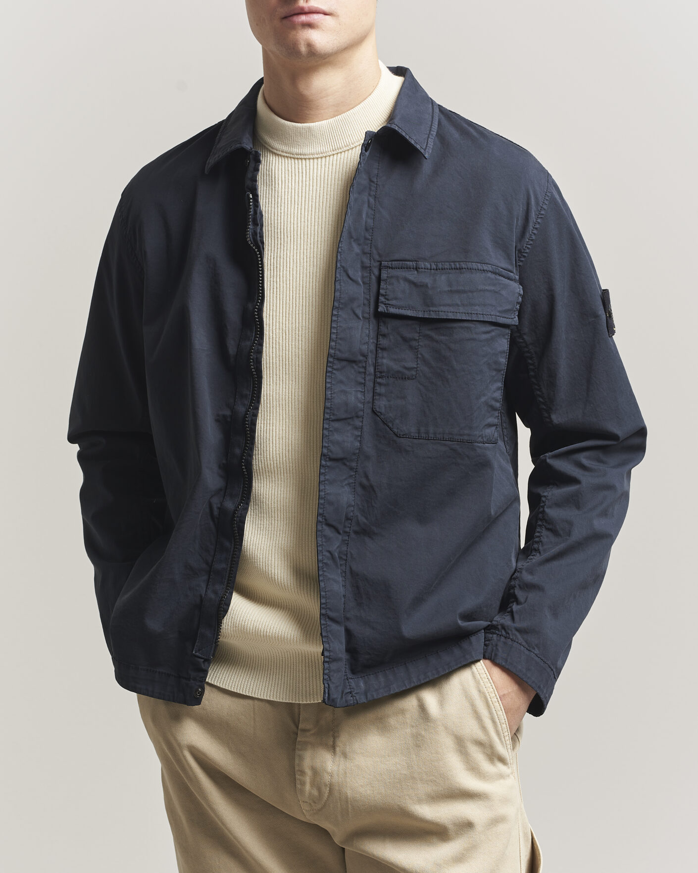 Herren | Jacken | Stone Island | Organic Cotton Twill Overshirt Navy
