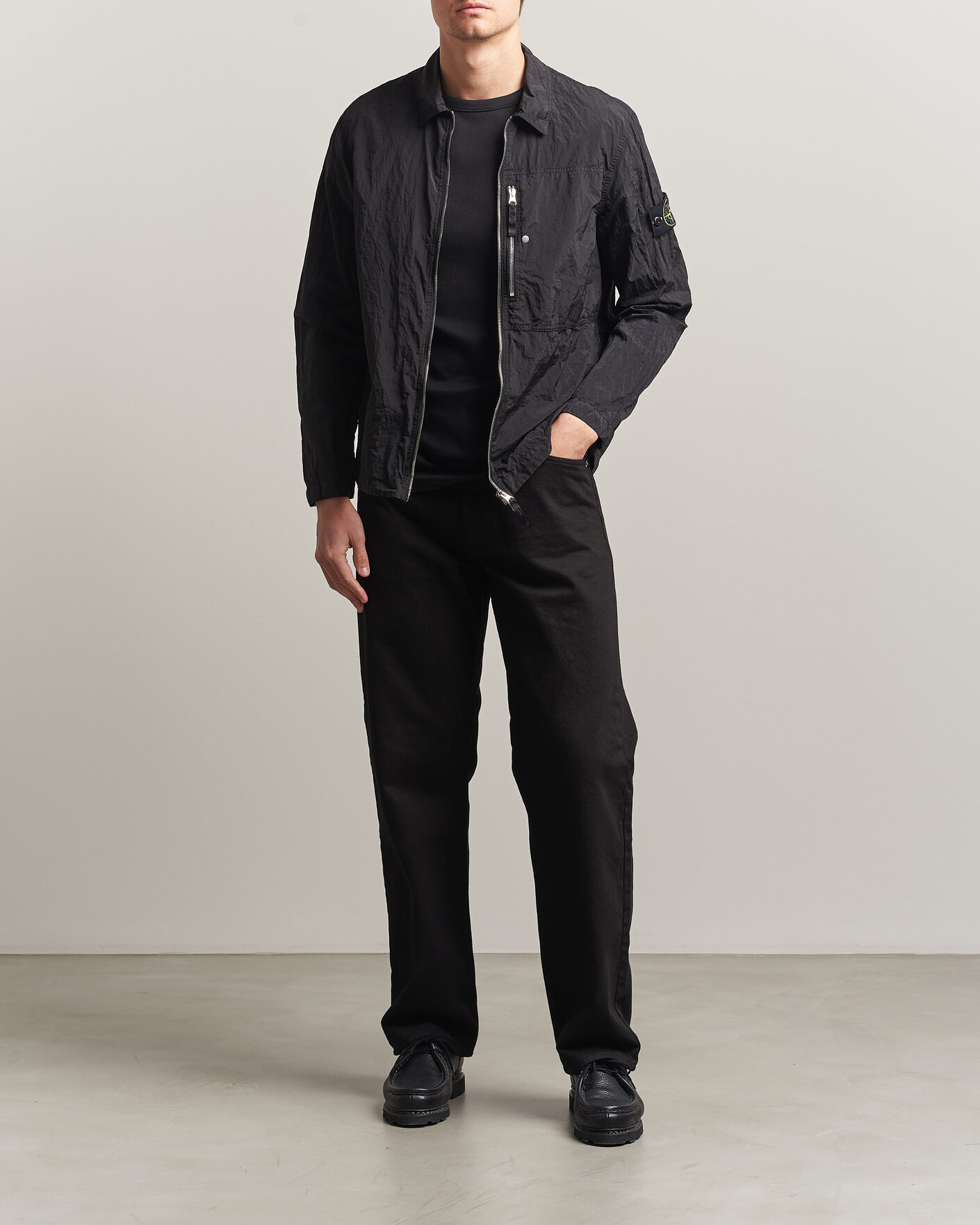 Herren | Hemden | Stone Island | Nylon Metal Zip Overshirt Black