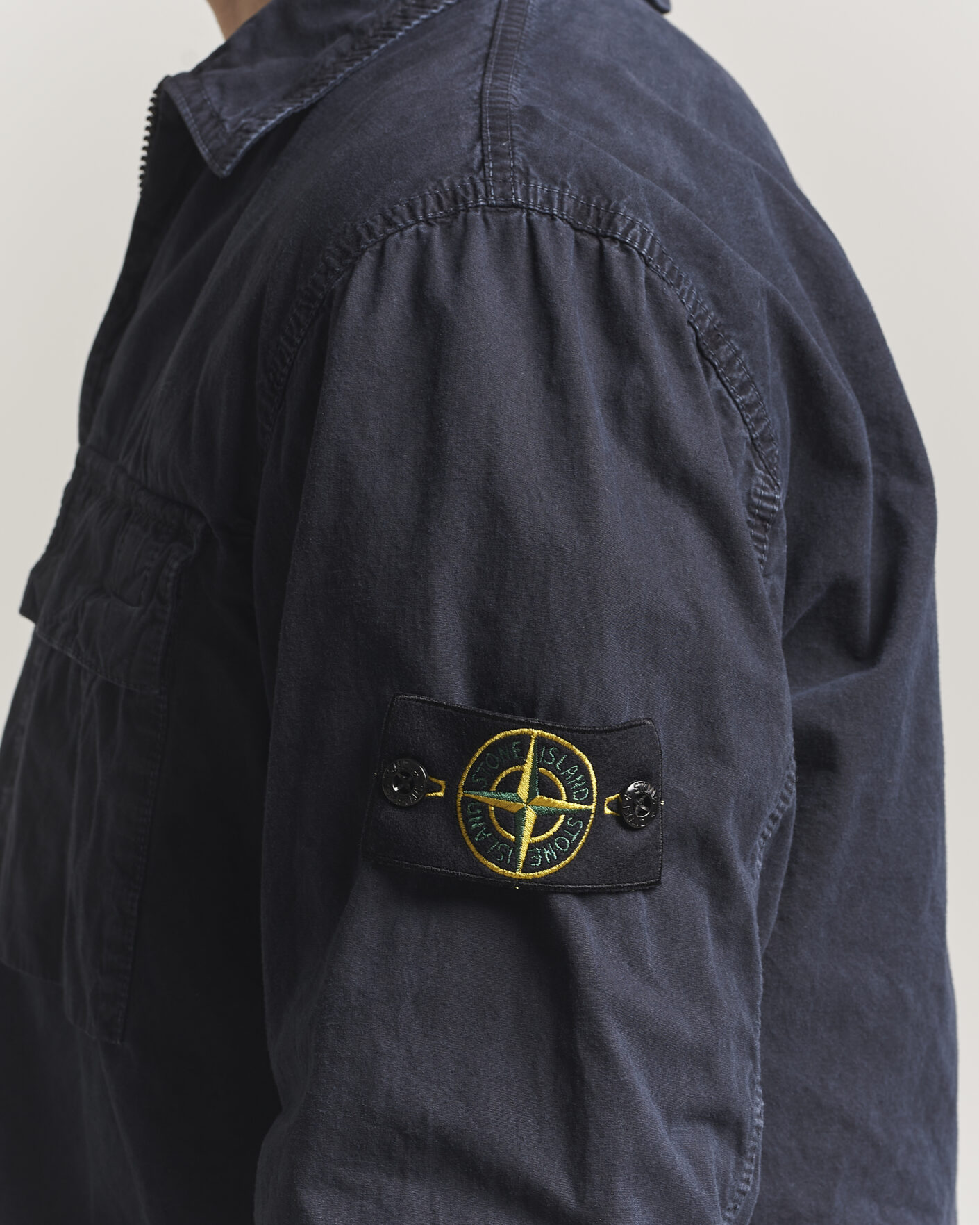Herren | Hemden | Stone Island | Brushed Cotton Canvas Zip Overshirt Navy