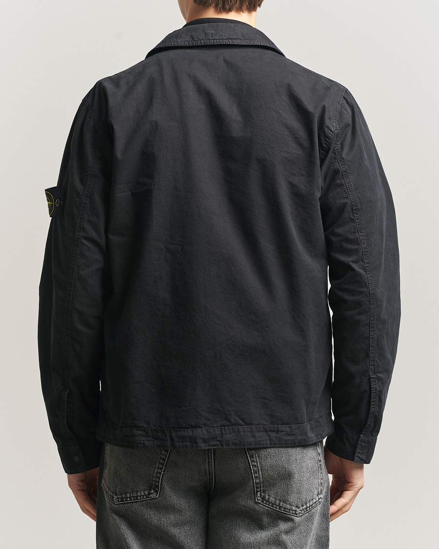Herren | Hemden | Stone Island | Brushed Cotton Canvas Zip Overshirt Black