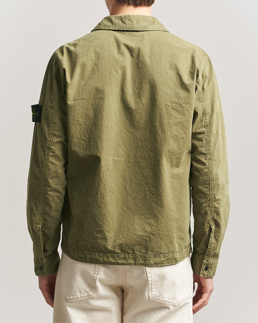 Herren | Hemden | Stone Island | Brushed Cotton Canvas Zip Overshirt Military Green