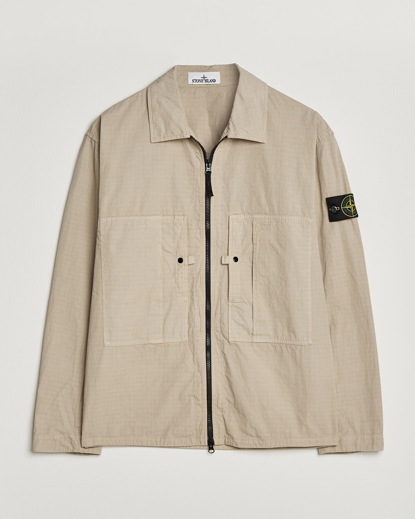 Herren | Hemden | Stone Island | Cotton Ripstop Zip Overshirt Desert