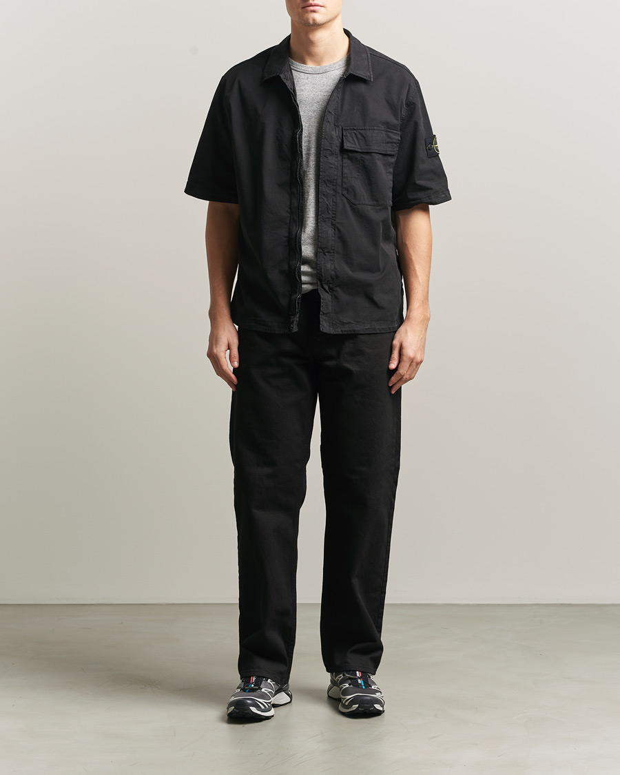 Herren | Hemden | Stone Island | Organic Cotton Twill Short Sleeve Shirt Black