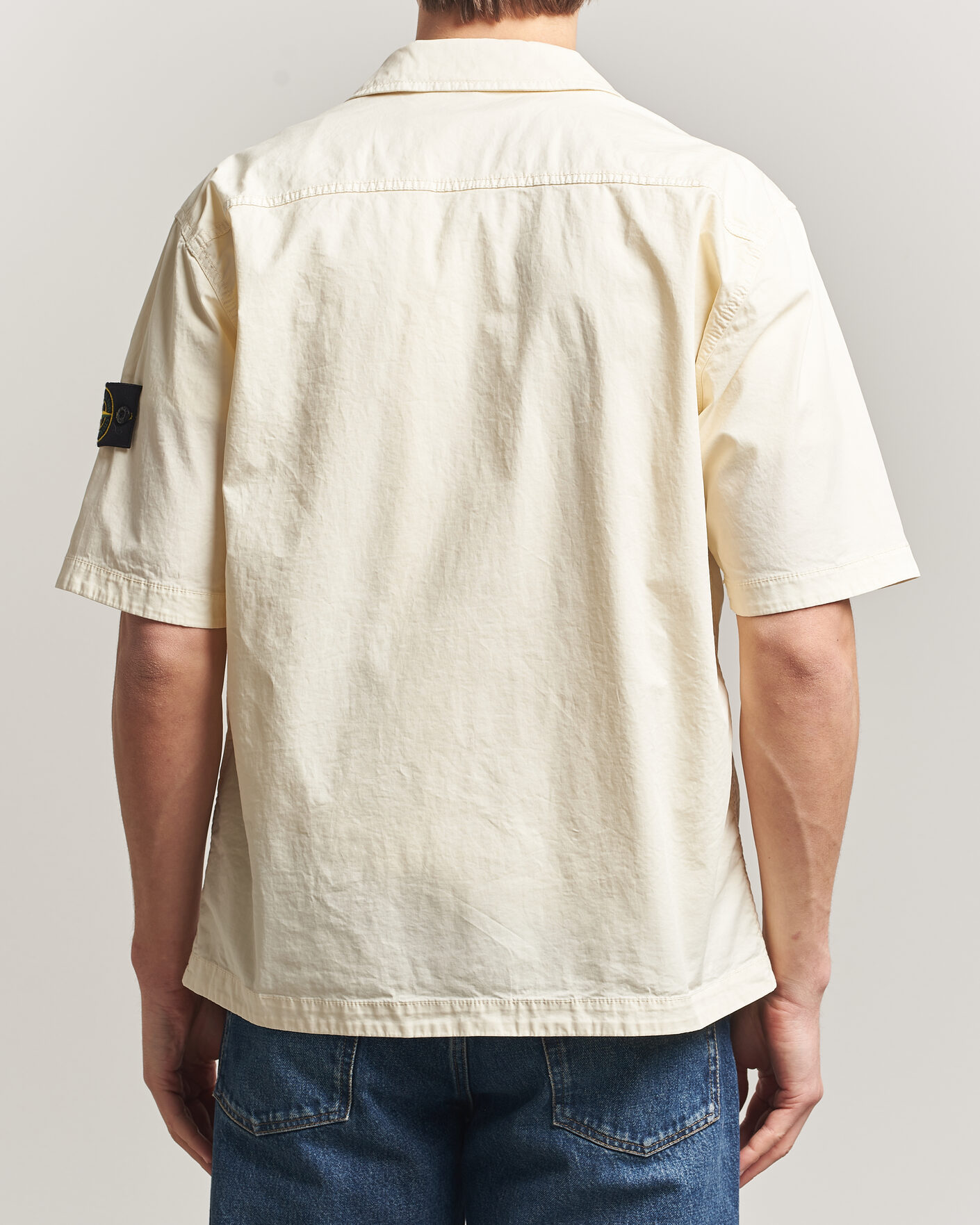 Herren | Hemden | Stone Island | Organic Cotton Twill Short Sleeve Shirt Ivory