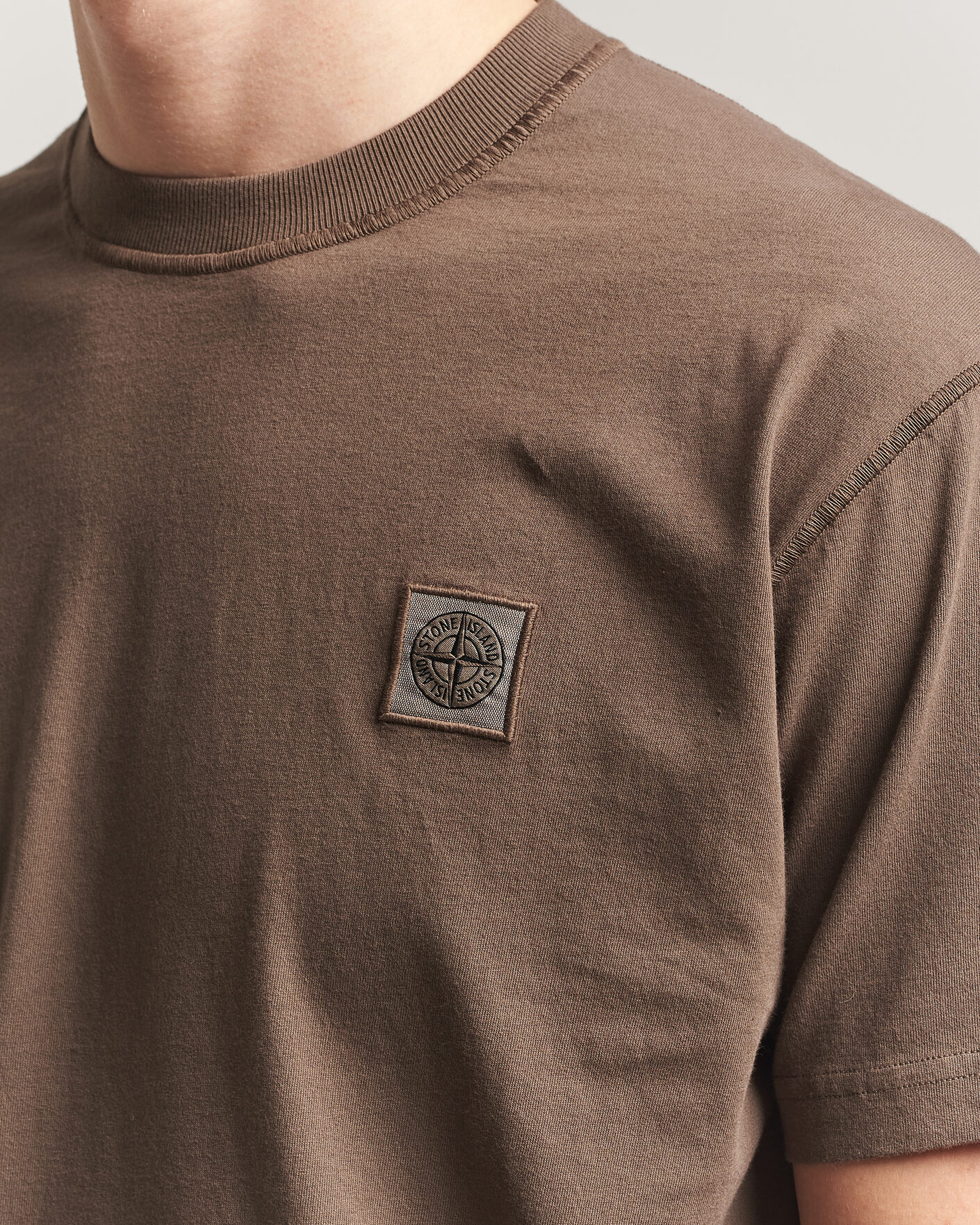 Herren | T-Shirts | Stone Island | Organic Cotton Fissato Effect T-Shirt Umber