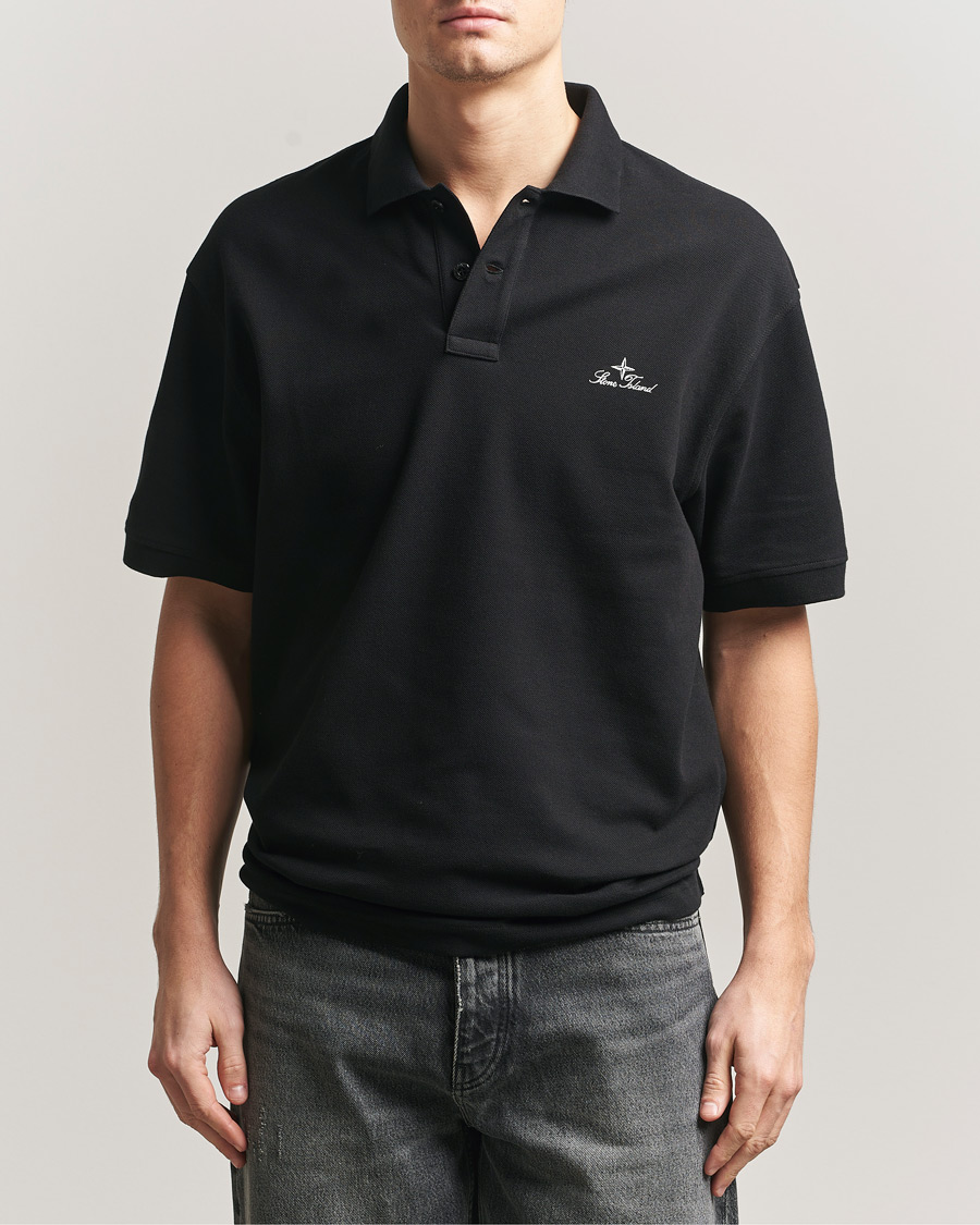Herren | Poloshirts | Stone Island | Organic Cotton Pique Black