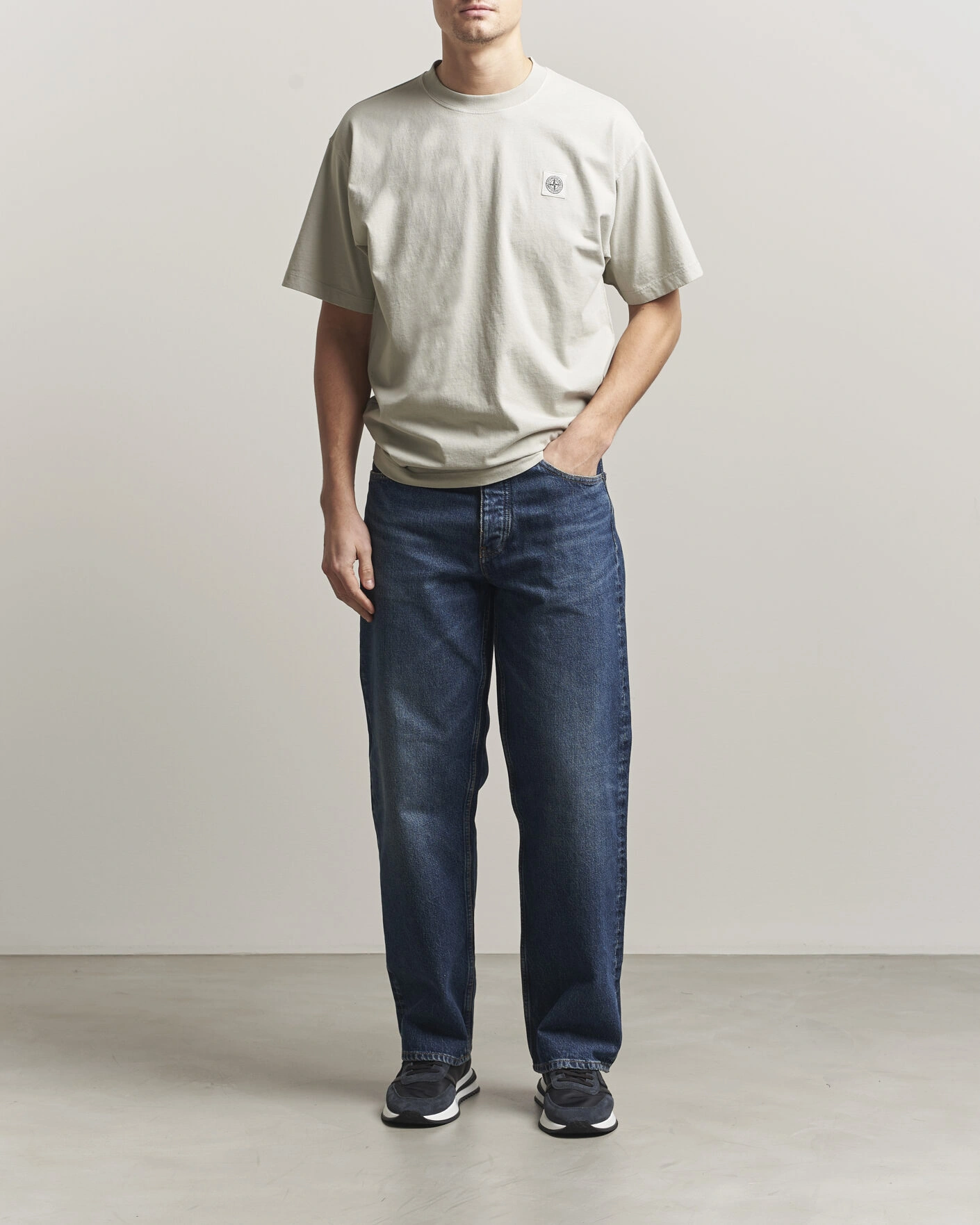 Herren | T-Shirts | Stone Island | Combed Organic Cotton T-Shirt Pearl Grey