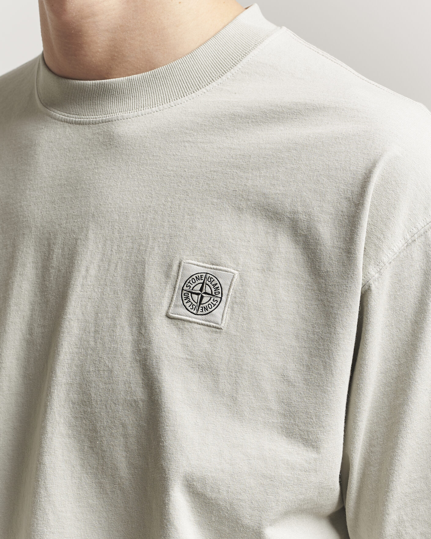 Herren | T-Shirts | Stone Island | Combed Organic Cotton T-Shirt Pearl Grey