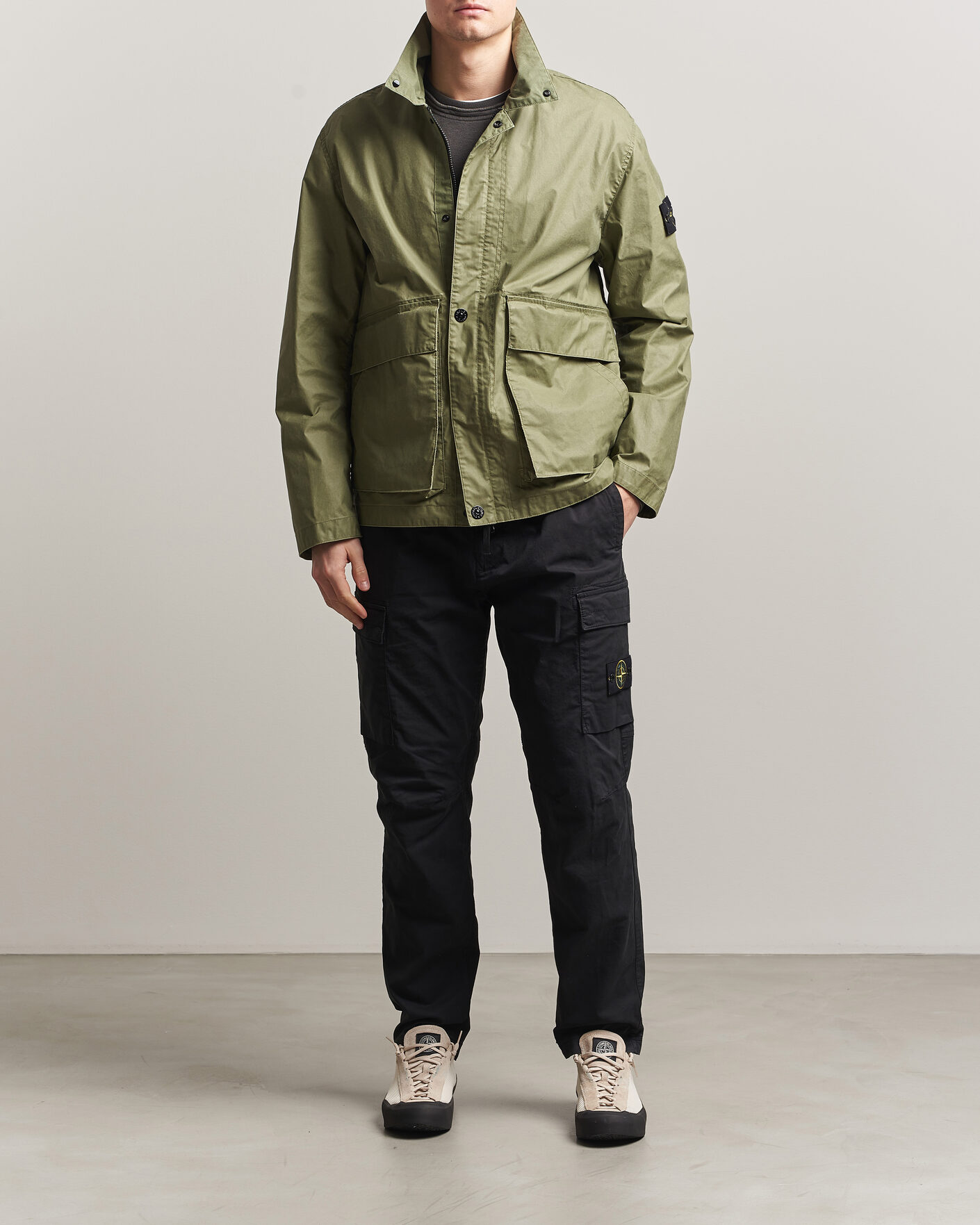 Herren | Hosen | Stone Island | Stretch Cotton Twill Cargo Trousers Black