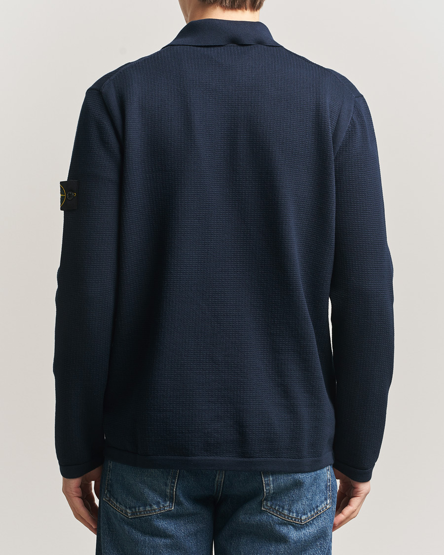 Herren | Pullover | Stone Island | Micro Stitch Knitted Cotton Polo Navy