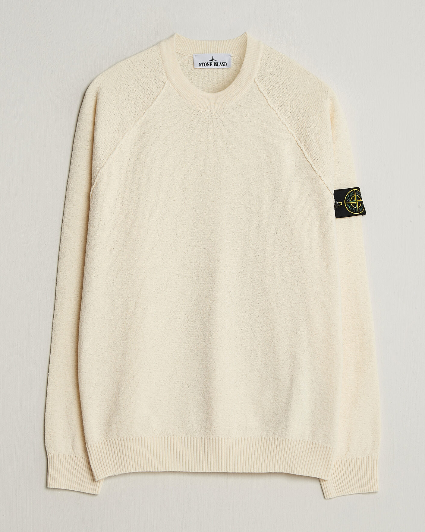 Herren | Pullover | Stone Island | Raw Hand Organic Cotton Crewneck Ivory