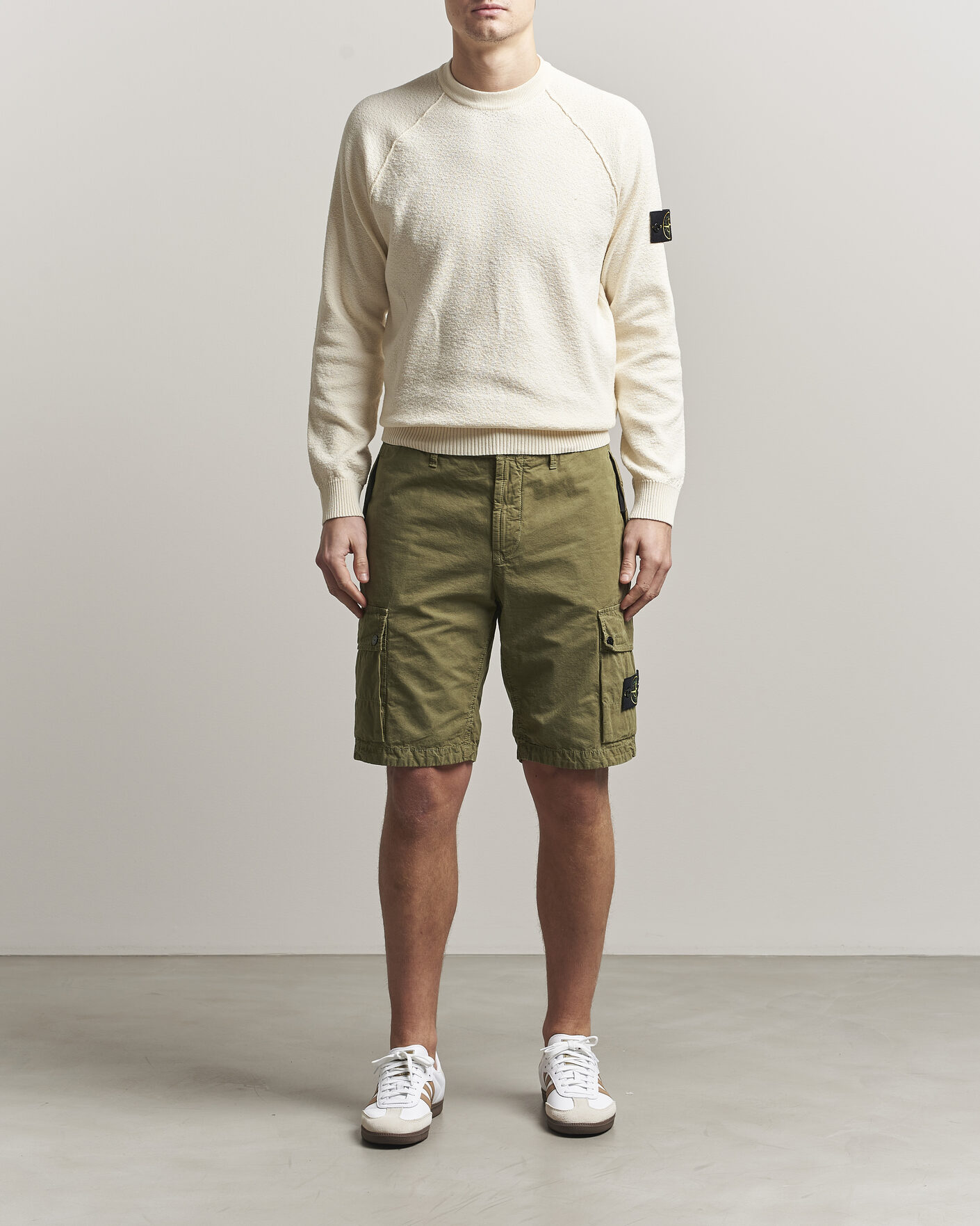 Herren | Pullover | Stone Island | Raw Hand Organic Cotton Crewneck Ivory