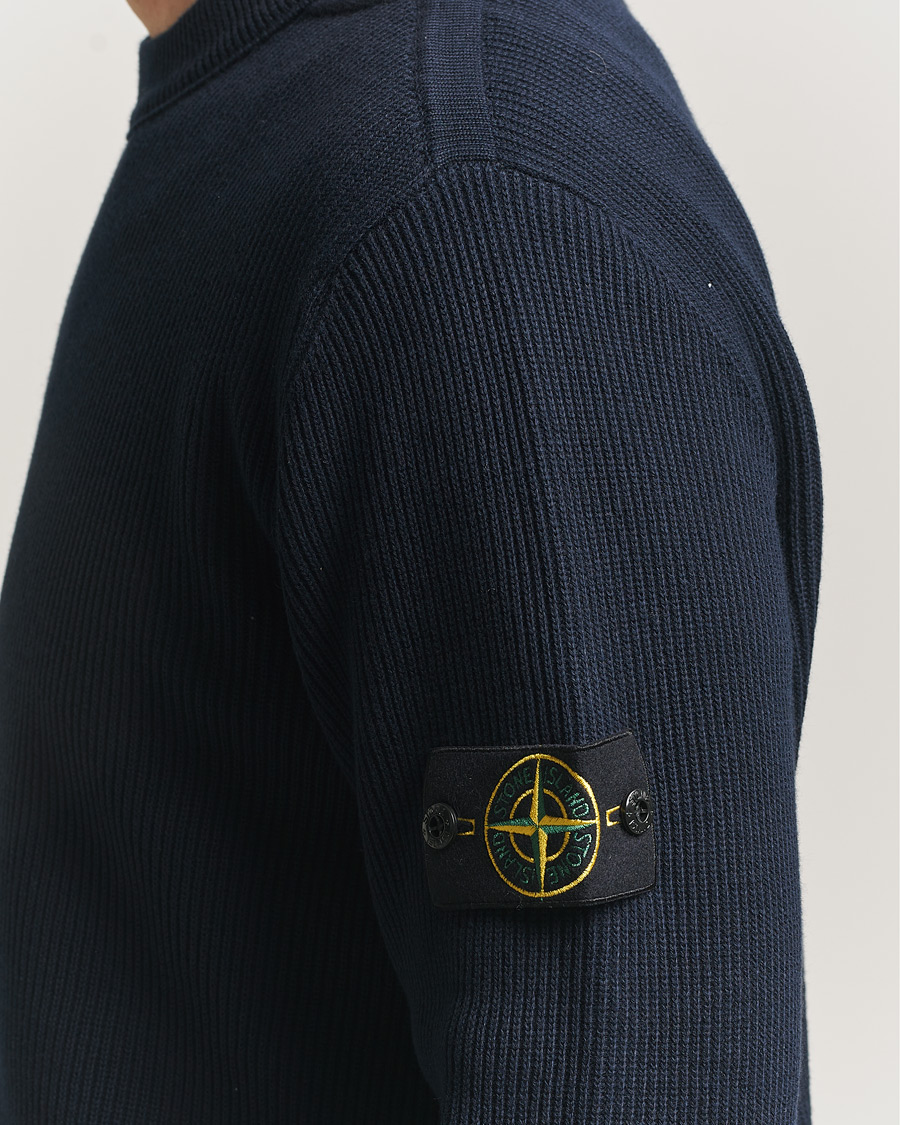 Herren | Pullover | Stone Island | Ribbed Soft Organic Cotton Crewneck Navy