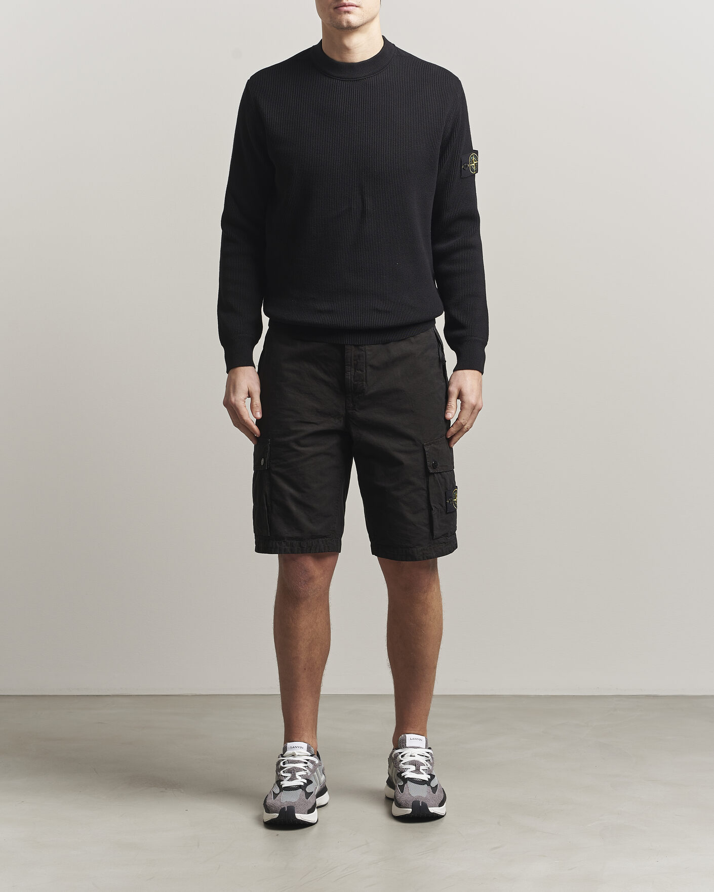 Herren | Pullover | Stone Island | Ribbed Soft Organic Cotton Crewneck Black