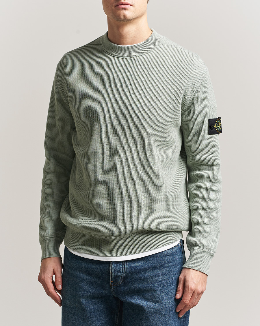 Herren | Pullover | Stone Island | Ribbed Soft Organic Cotton Crewneck Sage