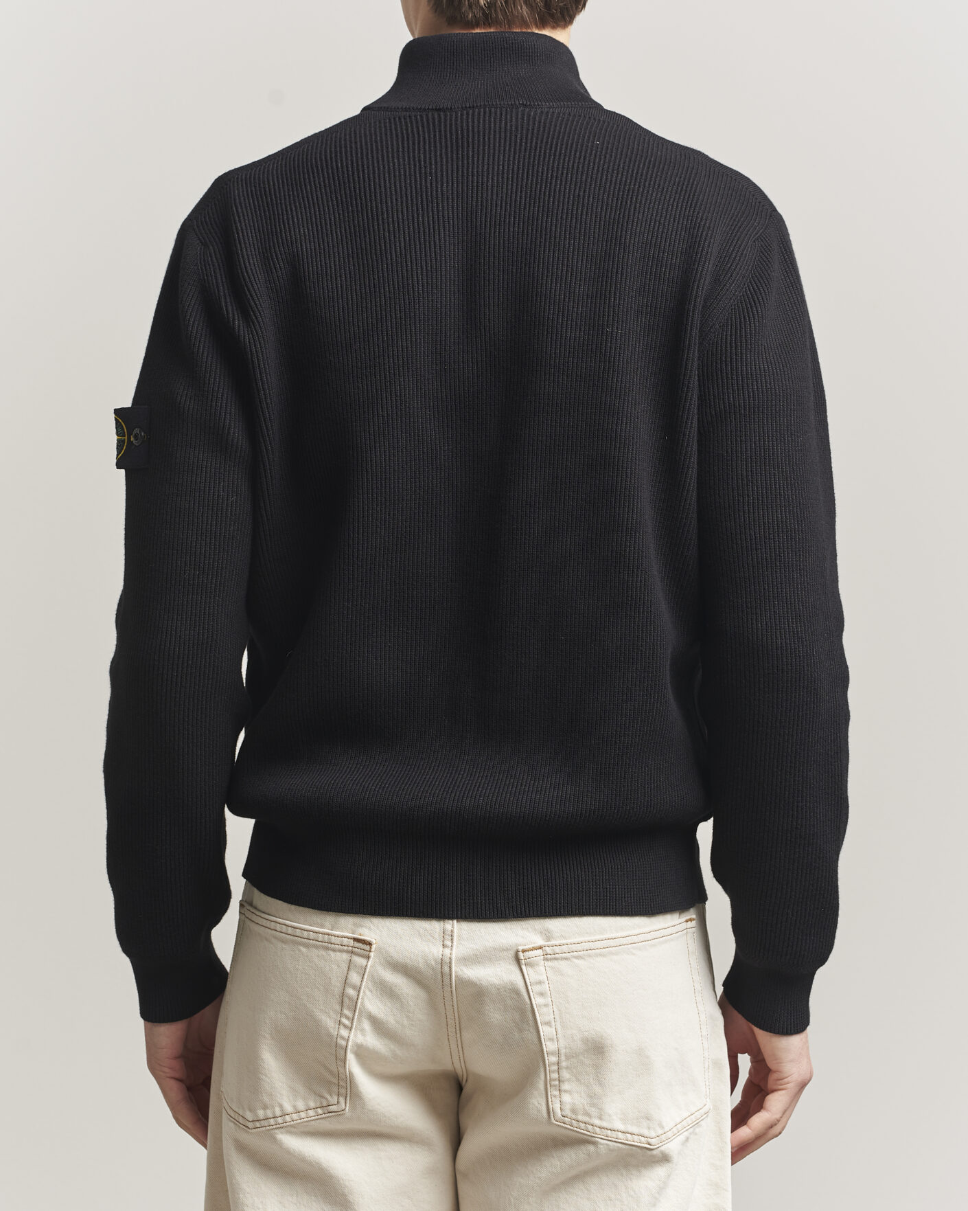 Herren | Pullover | Stone Island | Ribbed Soft Organic Cotton Full Zip Black