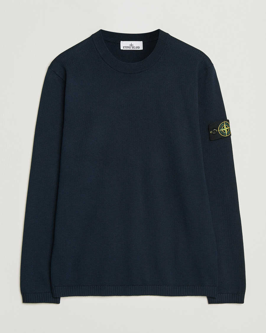 Herren | Pullover | Stone Island | Micro Stitch Soft Organic Cotton Crewneck Navy
