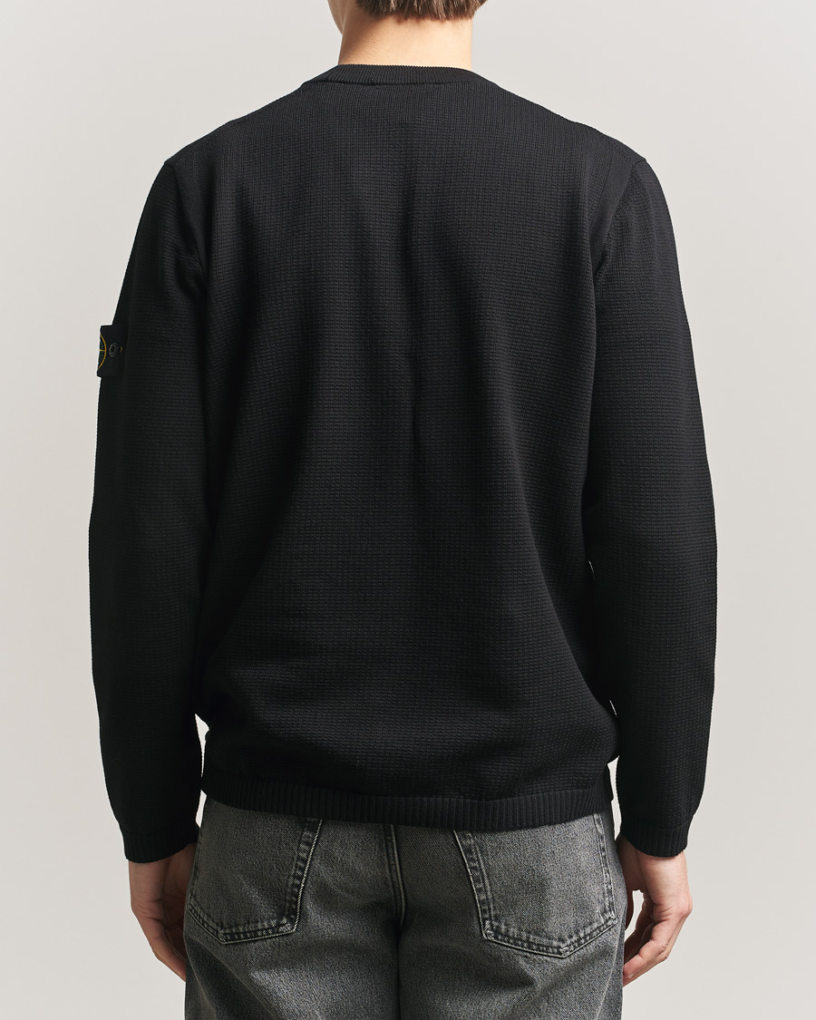 Herren | Pullover | Stone Island | Micro Stitch Soft Organic Cotton Crewneck Black
