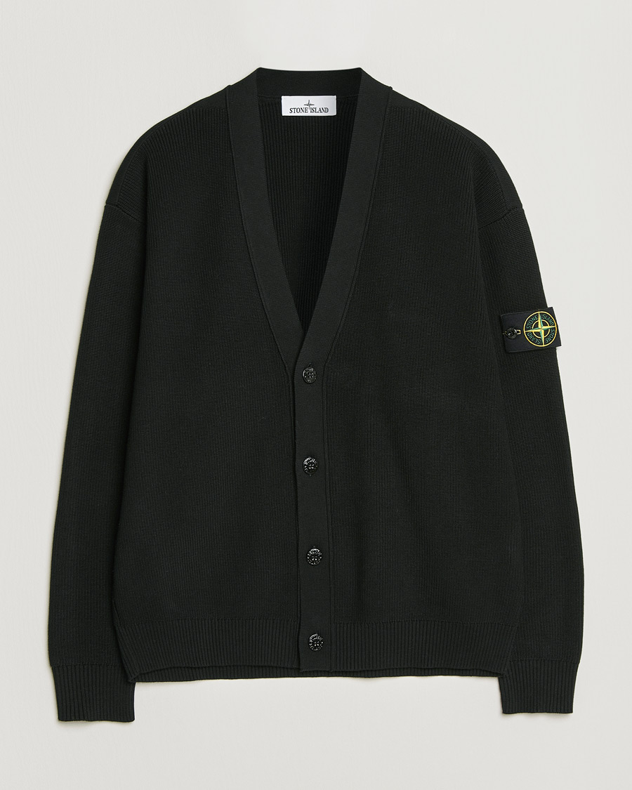 Herren | Pullover | Stone Island | Ribbed Soft Organic Cotton Cardigan Black