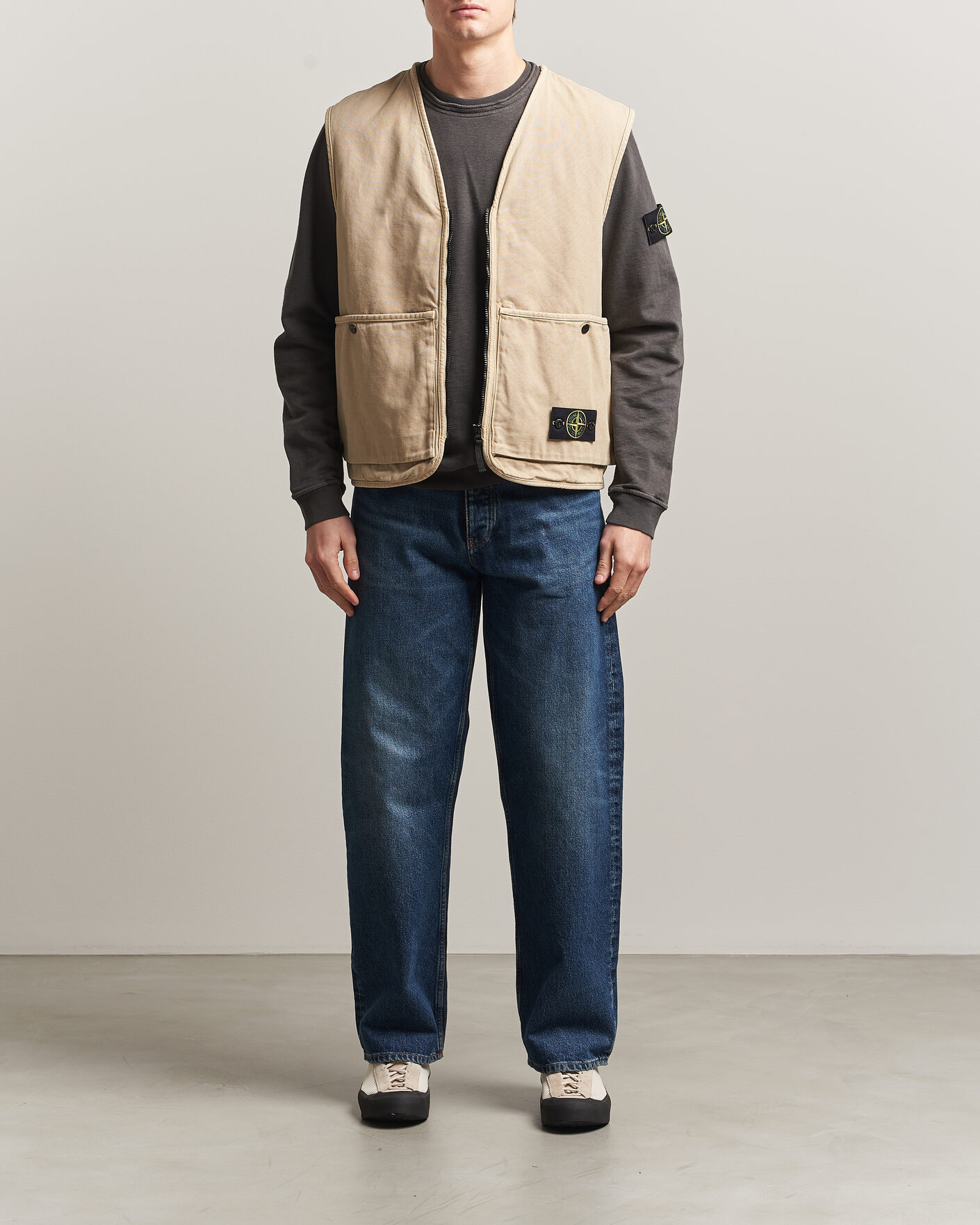 Herren | Westen | Stone Island | Organic Panama Cotton Padded Vest Desert