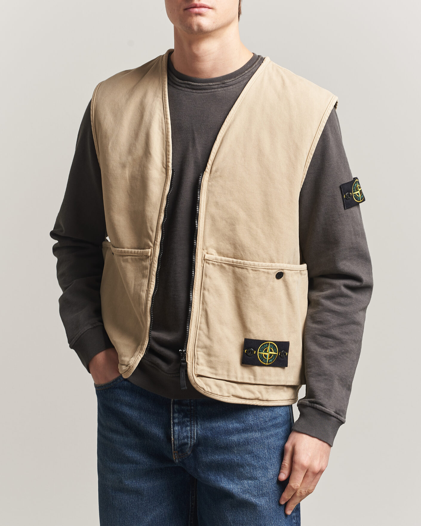 Herren | Westen | Stone Island | Organic Panama Cotton Padded Vest Desert