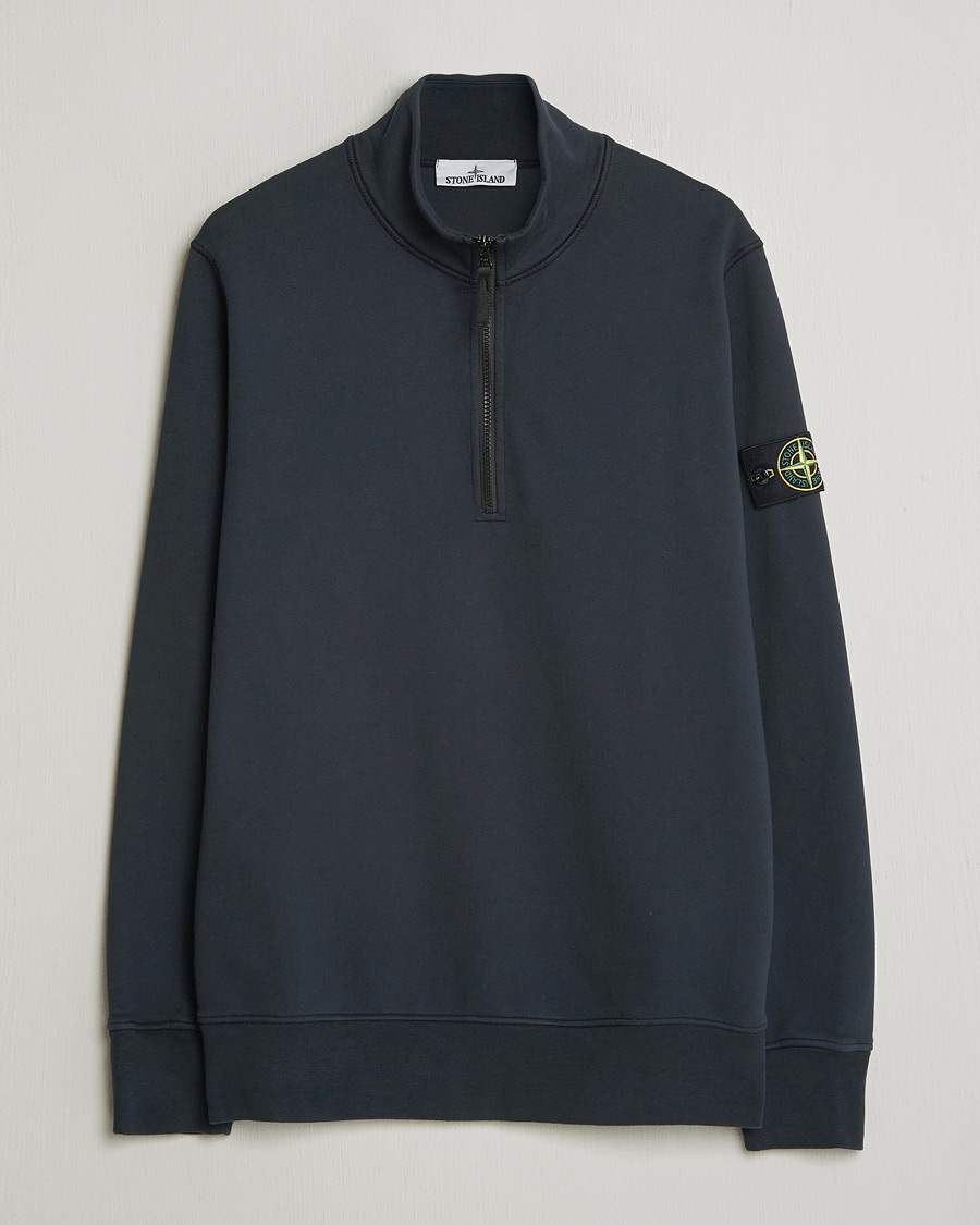 Herren | Pullover | Stone Island | Garment Dyed Fleece Half Zip Navy