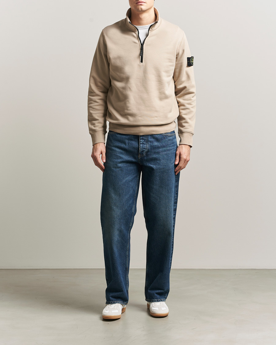 Herren | Pullover | Stone Island | Garment Dyed Fleece Half Zip Desert