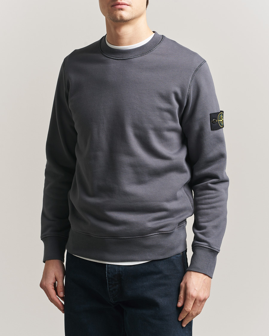 Herren | Pullover | Stone Island | Garment Dyed Fleece Sweatshirt Blue/Grey