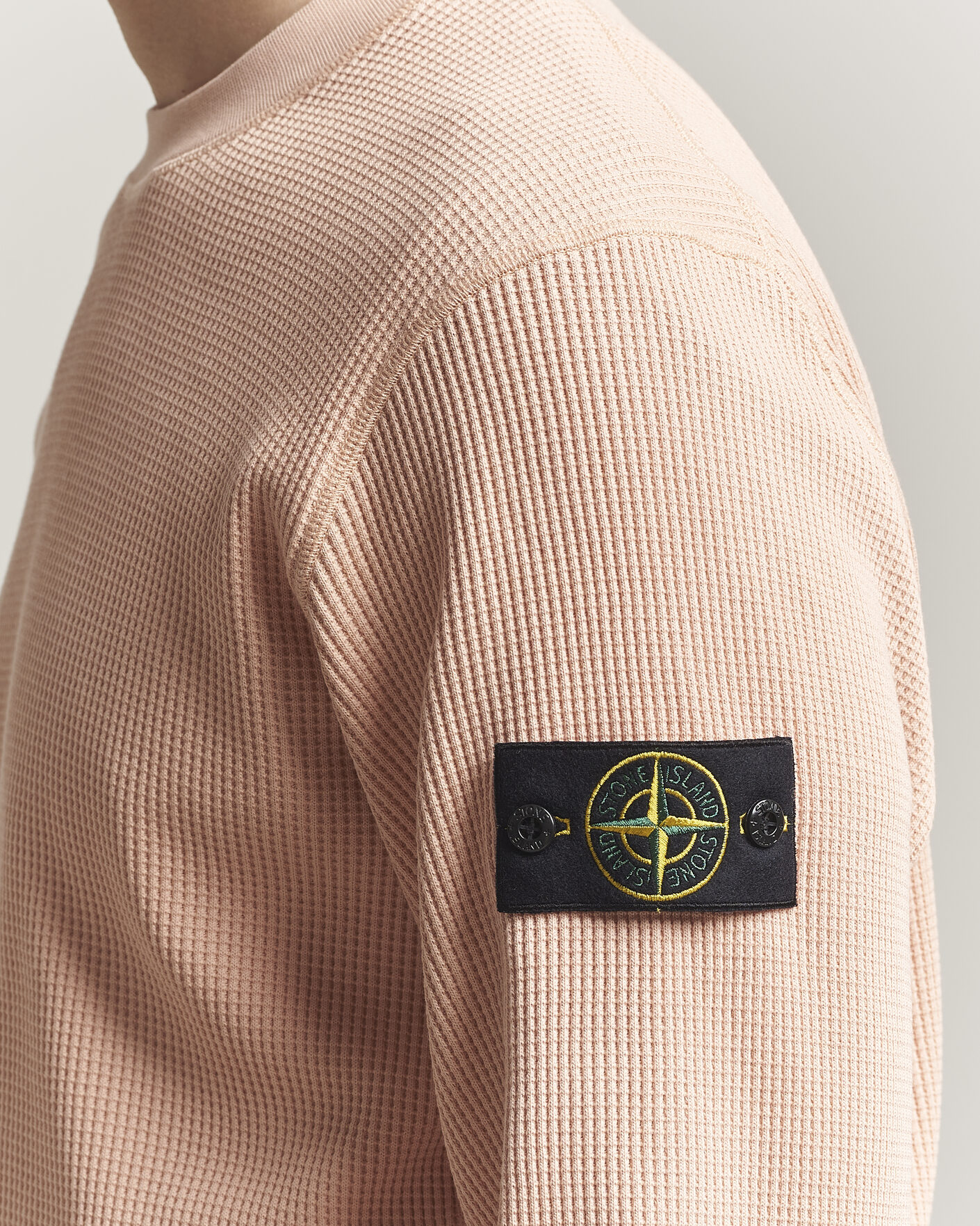 Herren | Pullover | Stone Island | Organic Cotton Waffle Fleece Sweatshirt Plaster Pink