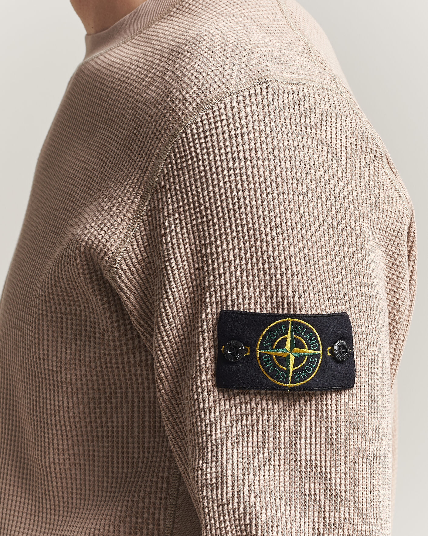 Herren | Pullover | Stone Island | Organic Cotton Waffle Fleece Sweatshirt Desert