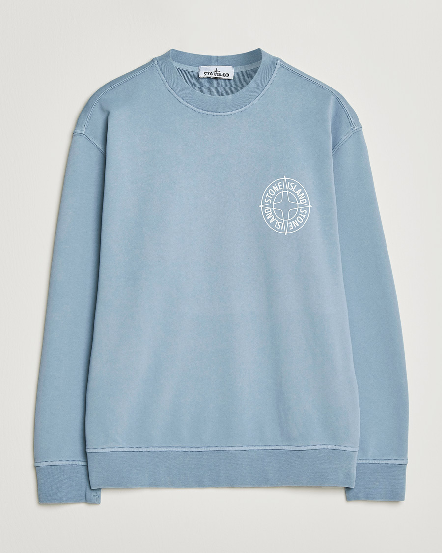 Herren | Pullover | Stone Island | Cotton Fleece Printed Logo Sweatshirt Dark Blue