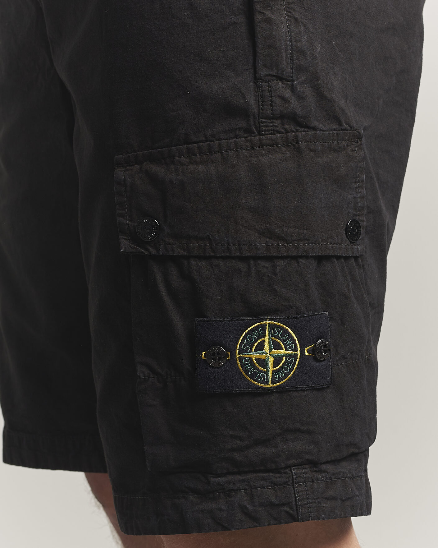Herren | Shorts | Stone Island | Brushed Cotton Canvas Cargo Shorts Black
