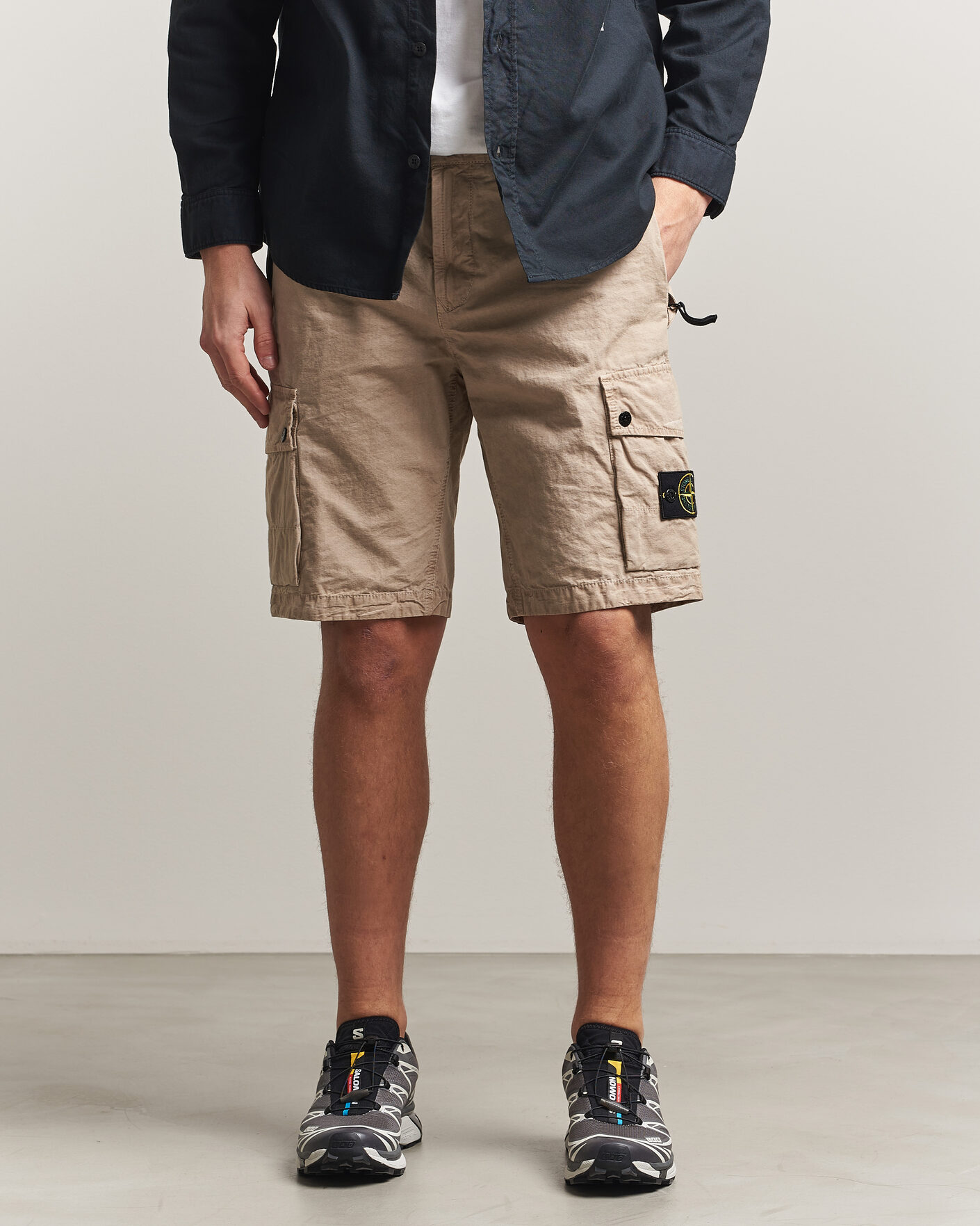Herren | Shorts | Stone Island | Brushed Cotton Canvas Cargo Shorts Desert