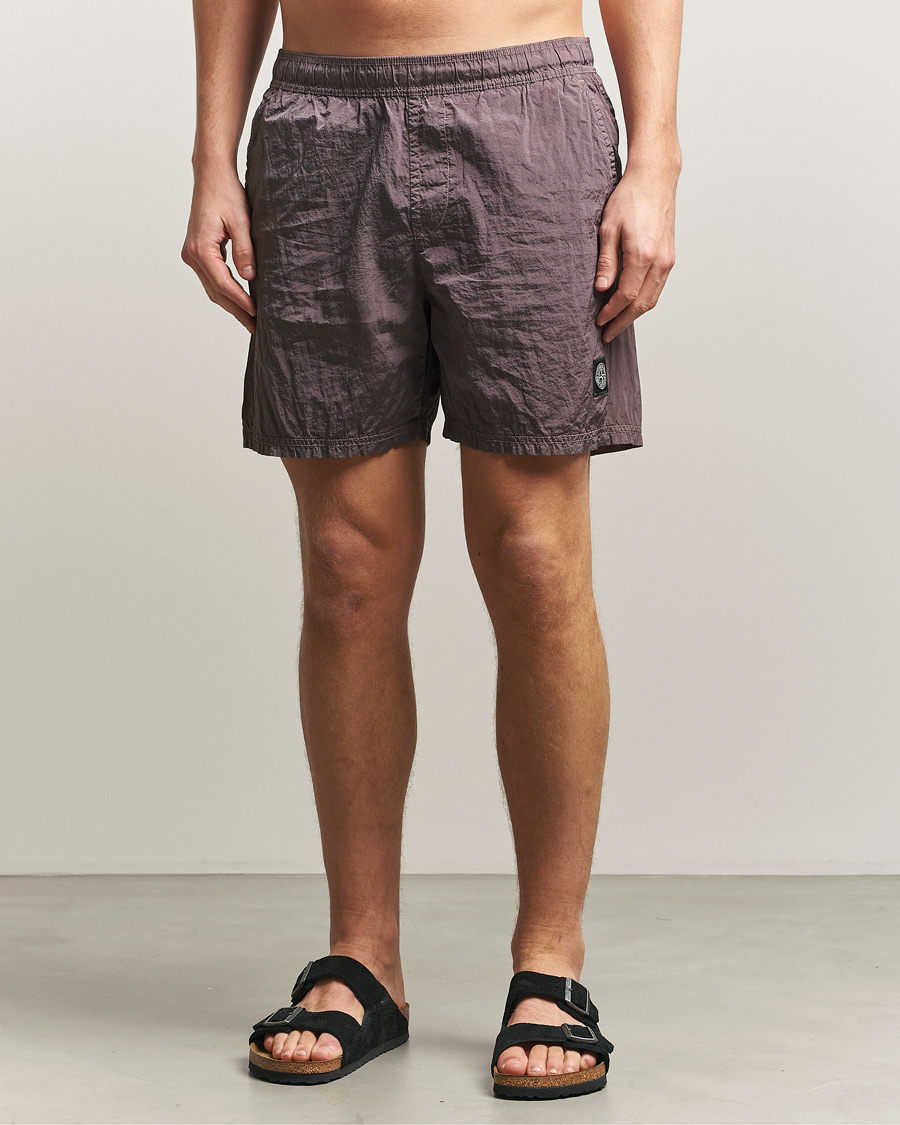 Herren | Badehosen | Stone Island | Nylon Metal Econyl Swimshorts Purple Grey