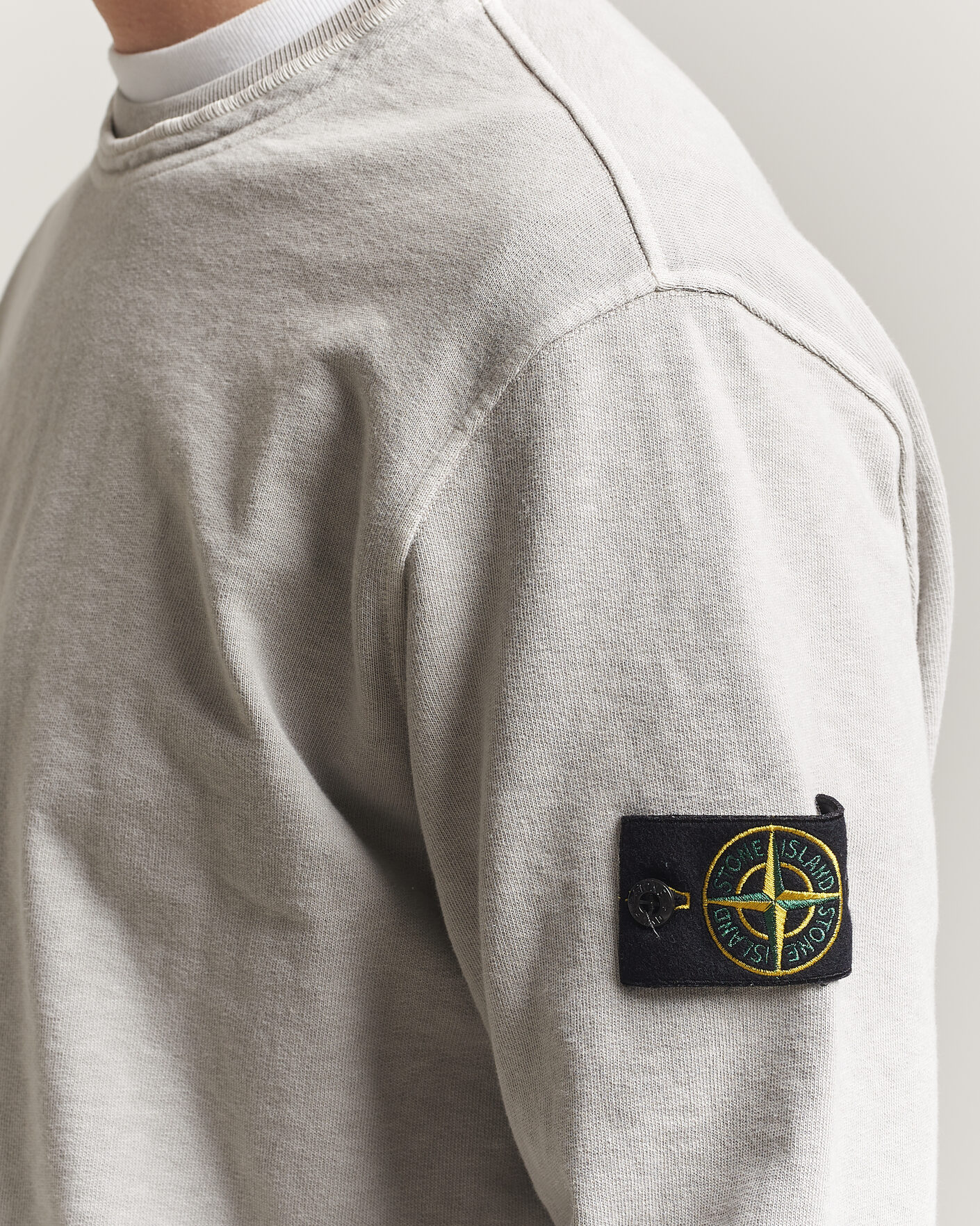 Herren | Pullover | Stone Island | Old Dyed Cotton Sweatshirt Pearl Grey