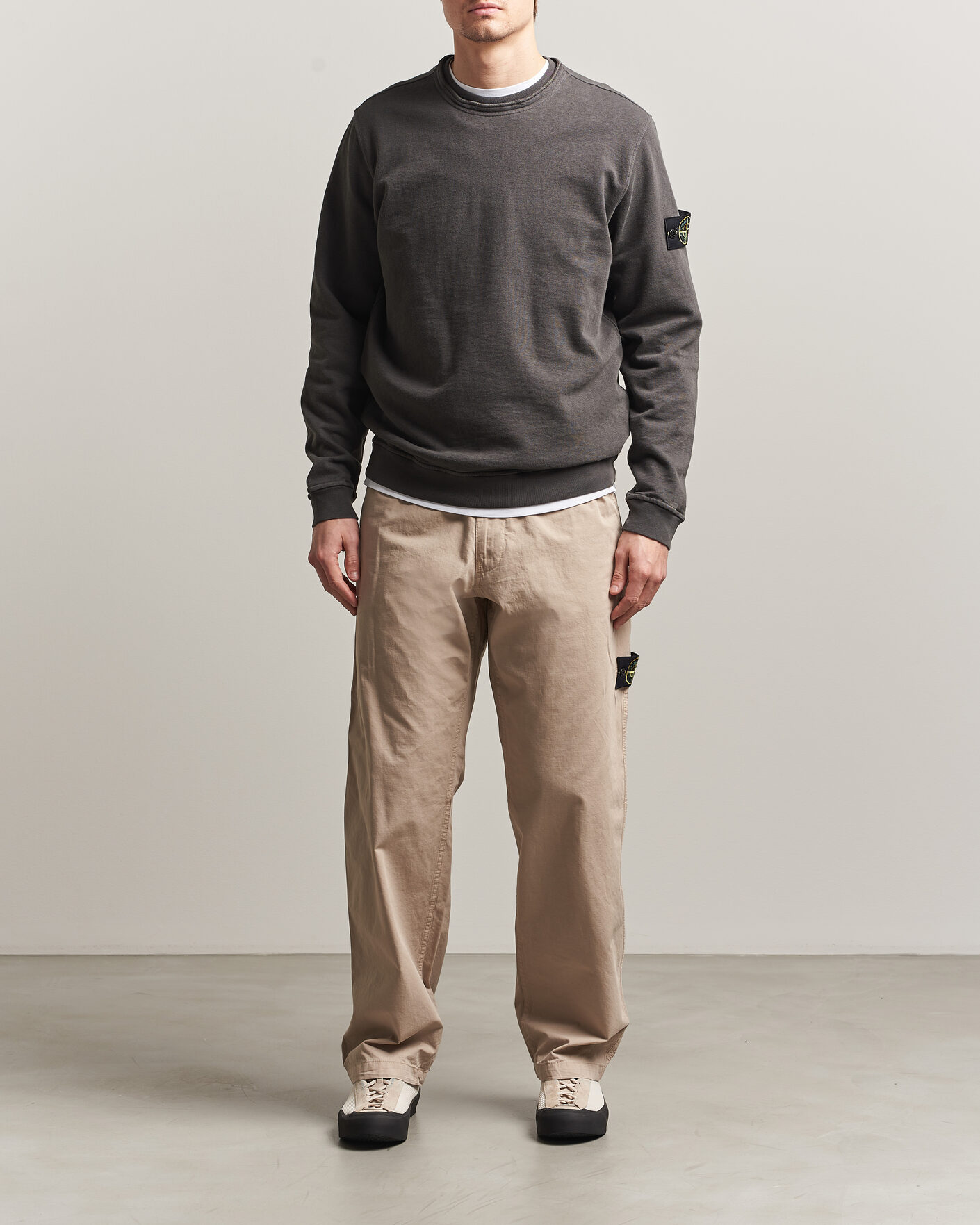 Herren | Pullover | Stone Island | Old Dyed Cotton Sweatshirt Charcoal